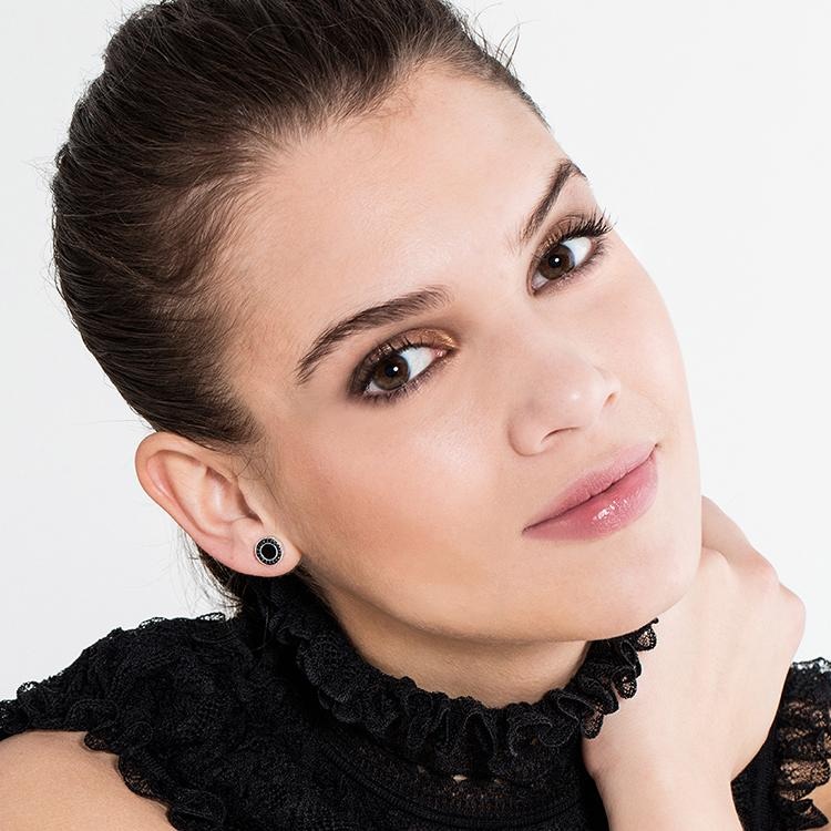 THOMAS SABO Paar Ohrstecker »Classic Pavé Schwarz« mit Onyx, Zirkonia (synth.)