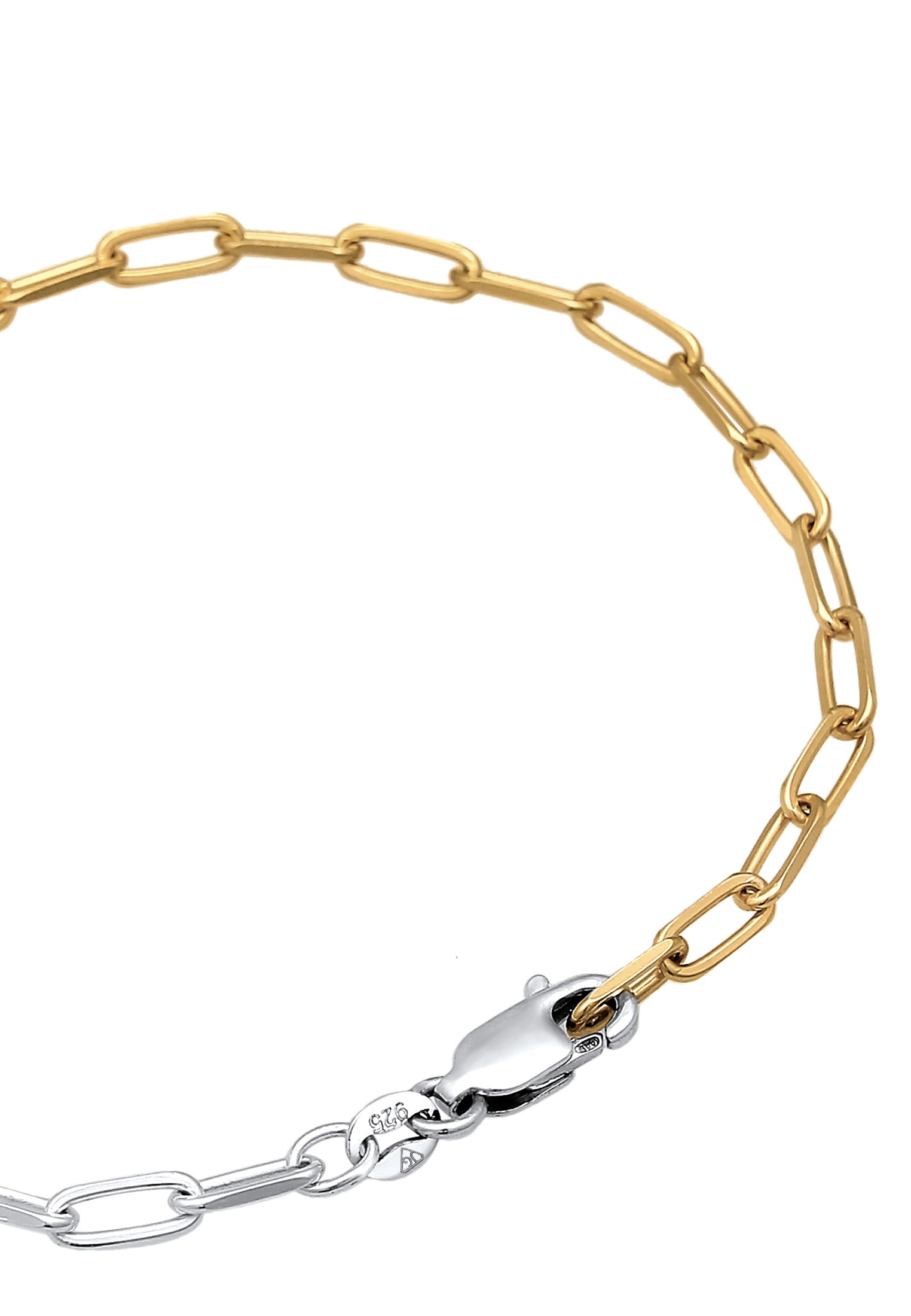 Elli Armkette »Armband Glieder Oval Grob Basic Bi-Color Optik 925 Silber«