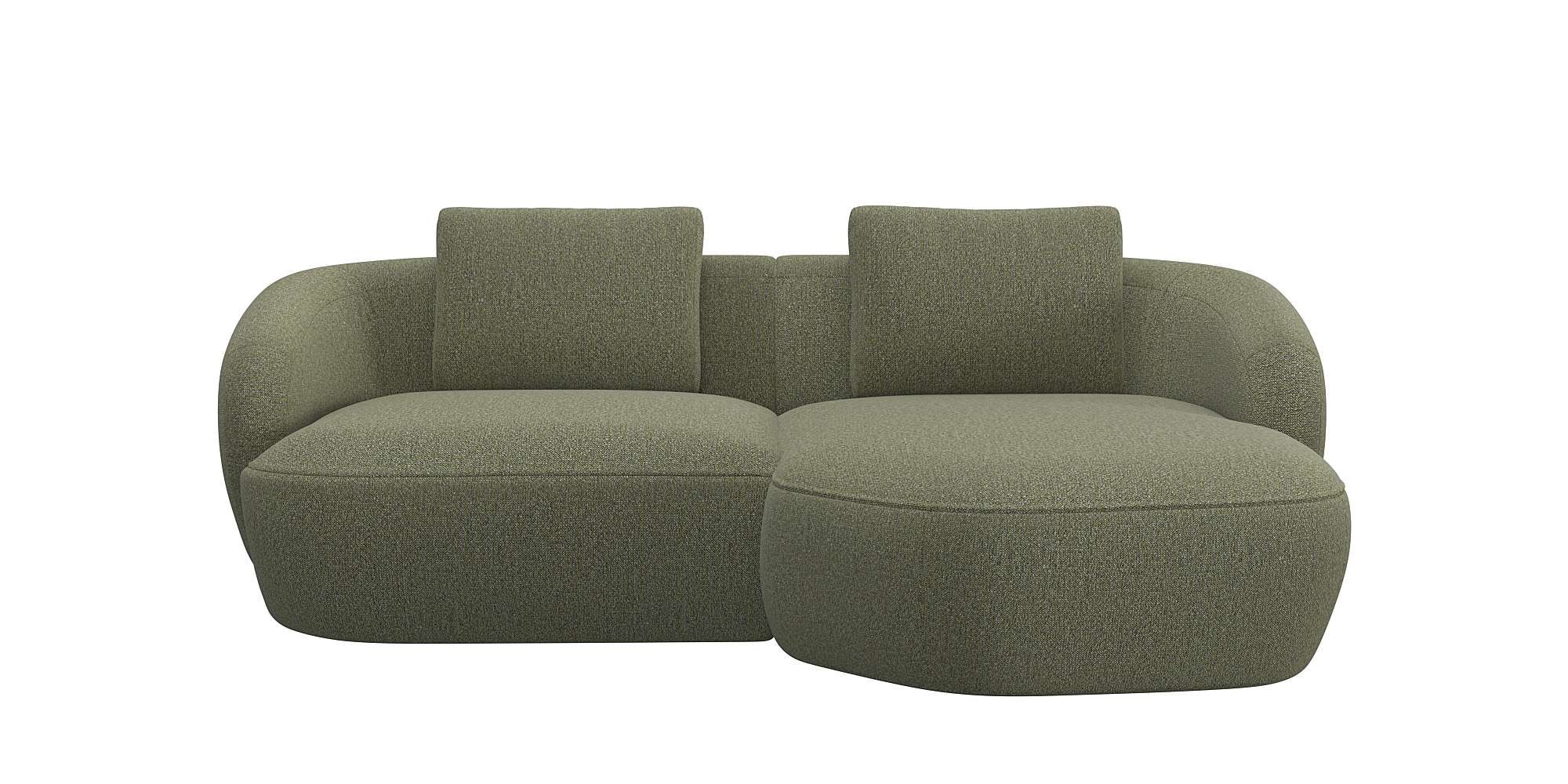 FLEXLUX Wohnlandschaft »Torino, rund, L-Form, Sofa-Ecke mit Recamiere, Longchair-Sofa«, Modernes, organisches Sofa-Design, Kaltschaum, Wellenunterfederung