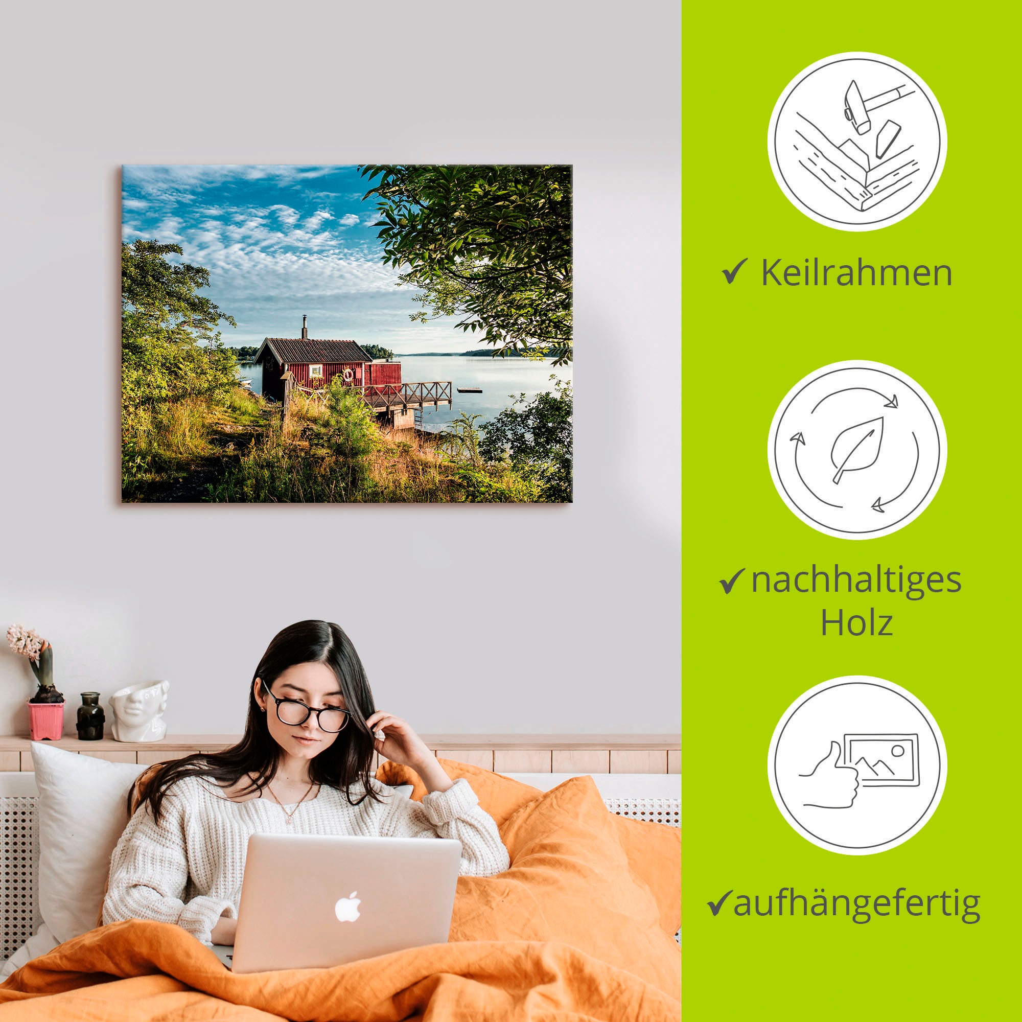 Artland Leinwandbild »Schärengarten schwedischen Küste I« Gewässer 1 Stk. tlg. auf Holzrahmen gespannt