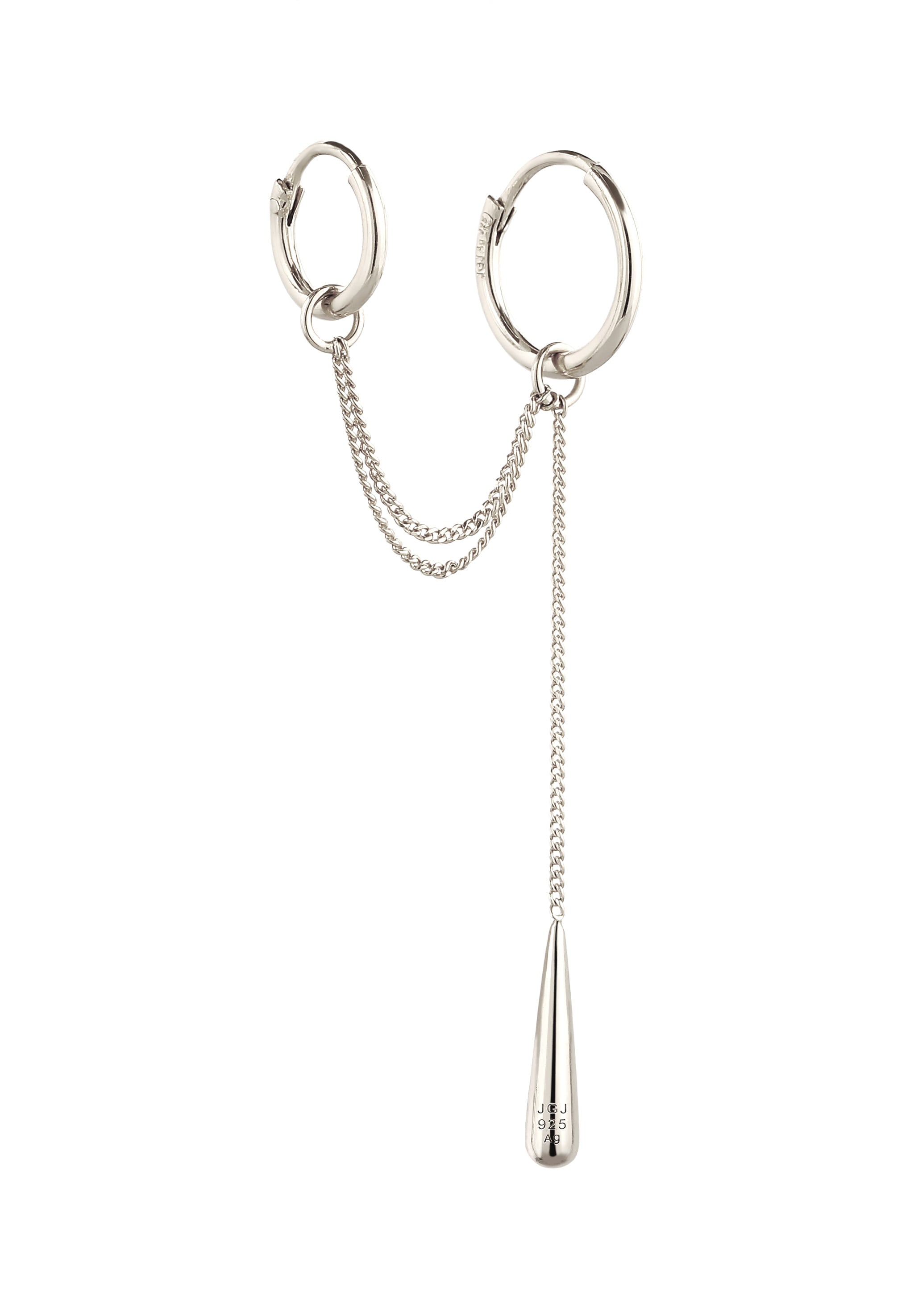 Elli Paar Ohrhänger »Ohrringe Creolen Chain Tropfen mit Kristallen von Swarovski(R) 925 Sterling Silber«