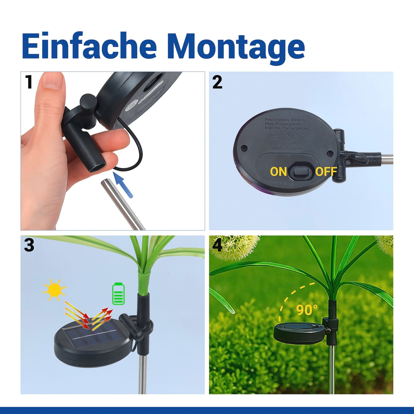 Maximex LED Gartenleuchte »Modell Pusteblume« 2 Stk. Farbwechsler LED Gartenstecker, solarbetriebene Gartenbeleuchtung, 2 Einstellungen