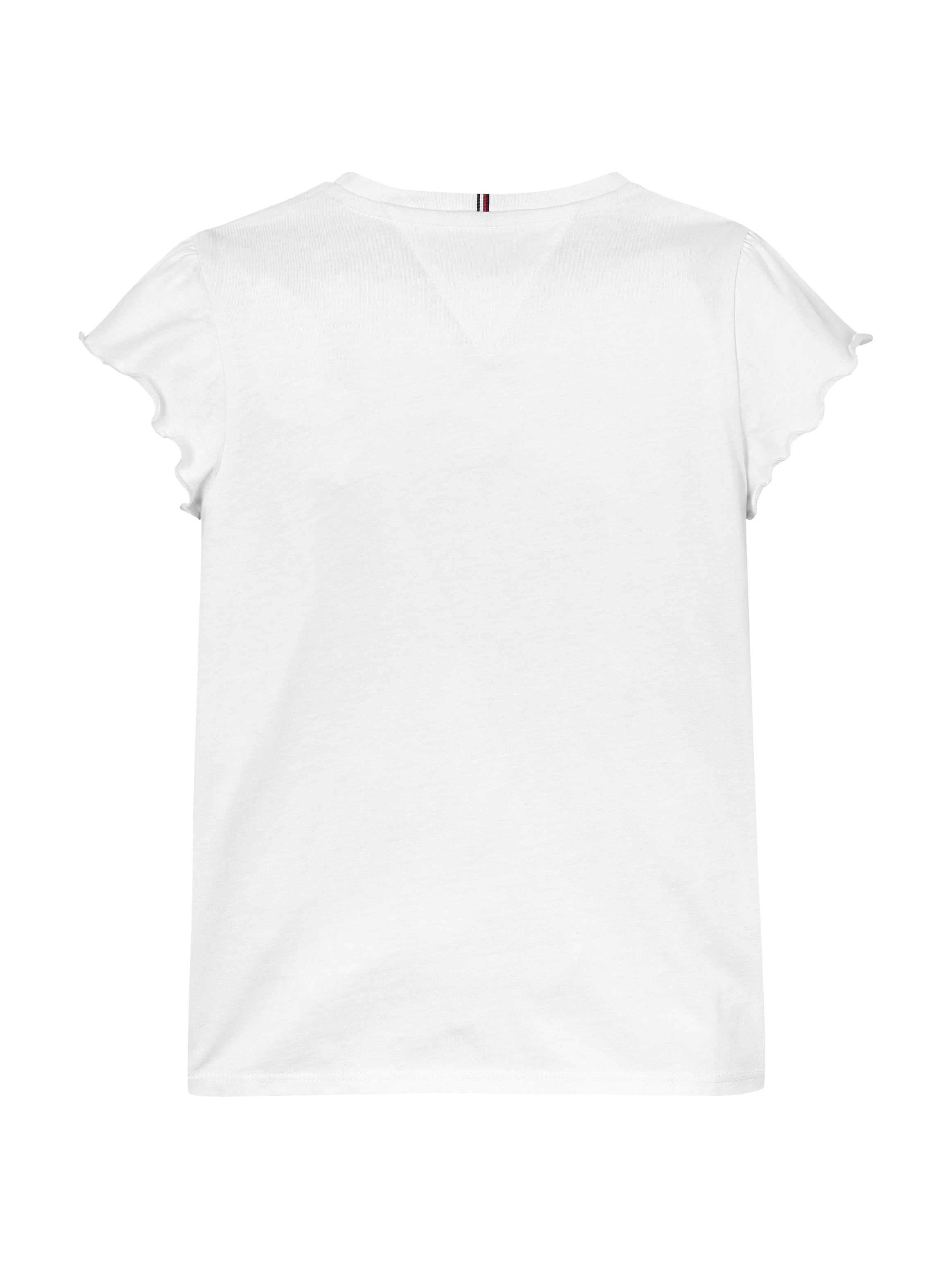 Tommy Hilfiger T-Shirt »ESSENTIAL RUFFLE SLEEVE TOP«, mit gewelltem Ärmelabschluss