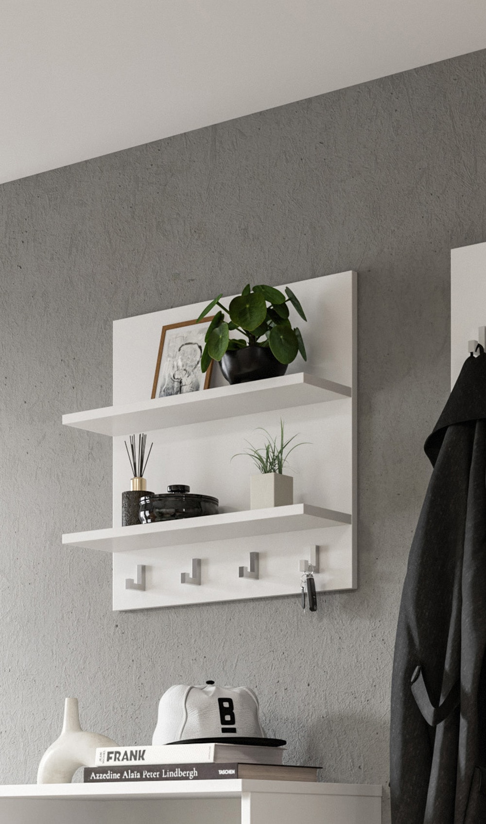 INOSIGN Garderobenpaneel »Trondheim Paneel, Breite 52 cm«, (1 St.), 2 Ablageböden, 4 Haken, Garderoben, Flur, Diele