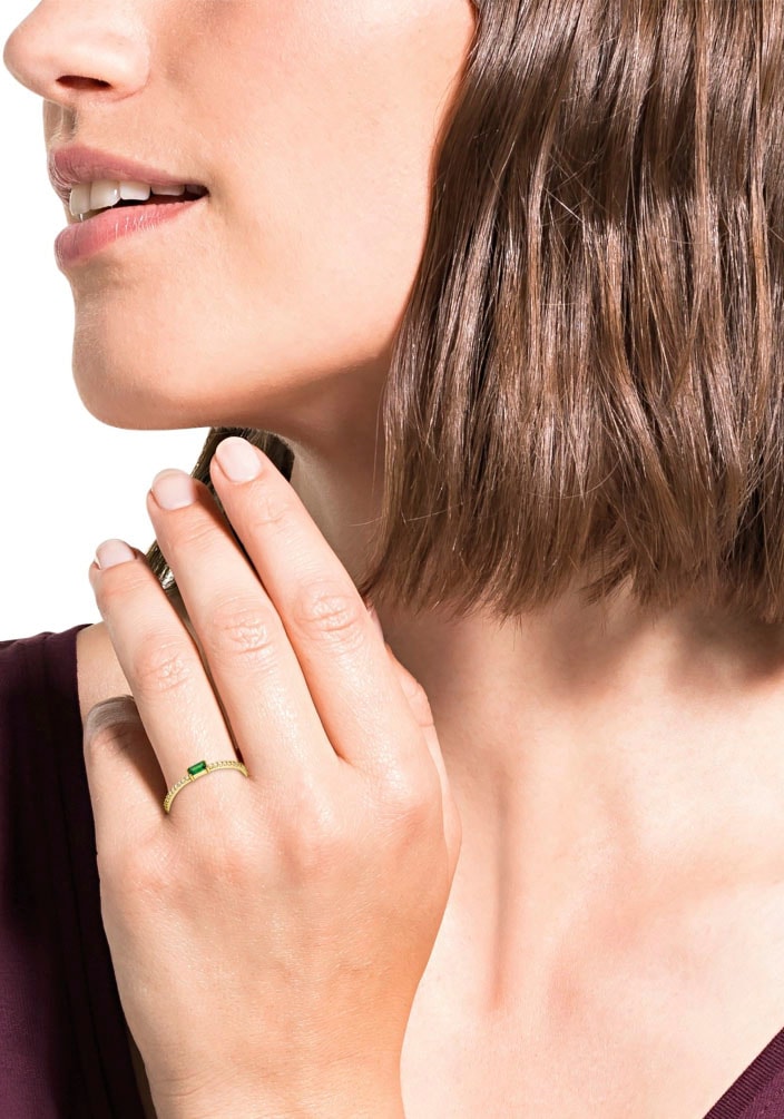 Amor Fingerring »Smaragreen«, mit Zirkonia (synth.)