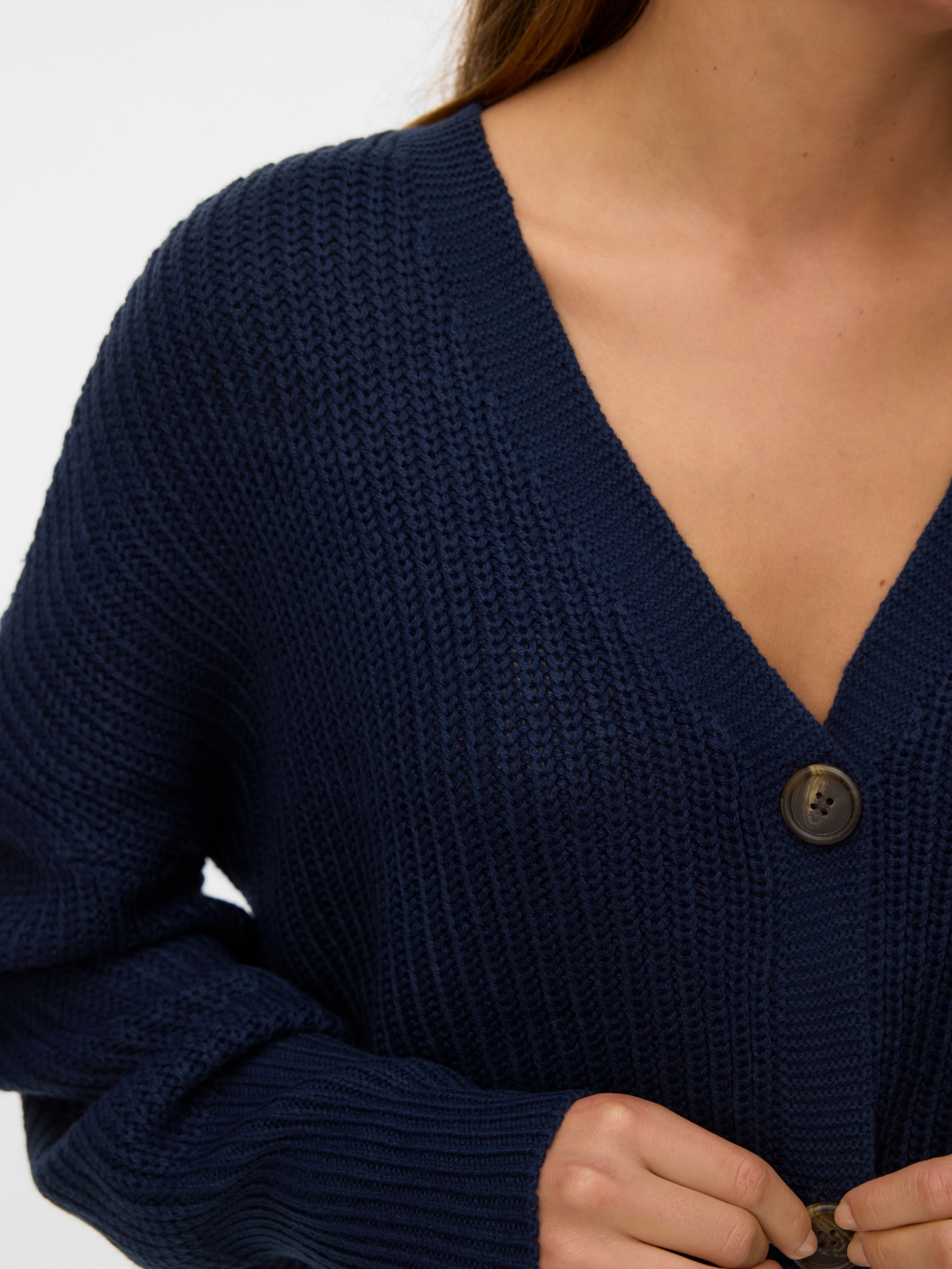 Vero Moda Strickjacke »VMLEA LS V-NECK CUFF CARDIGAN NOOS« Rippstrick