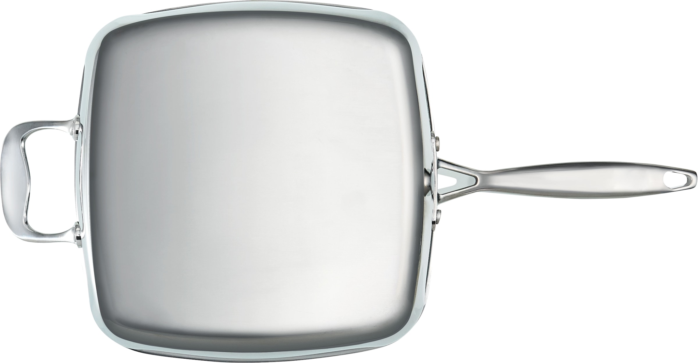 HENSSLERS Servierpfanne »HENSSLERS Edelstahl Viereck-Hochrandpfanne mit Glasdeckel« Edelstahl 4 Stk. tlg. inklusive Dünst- und Grilleinsatz