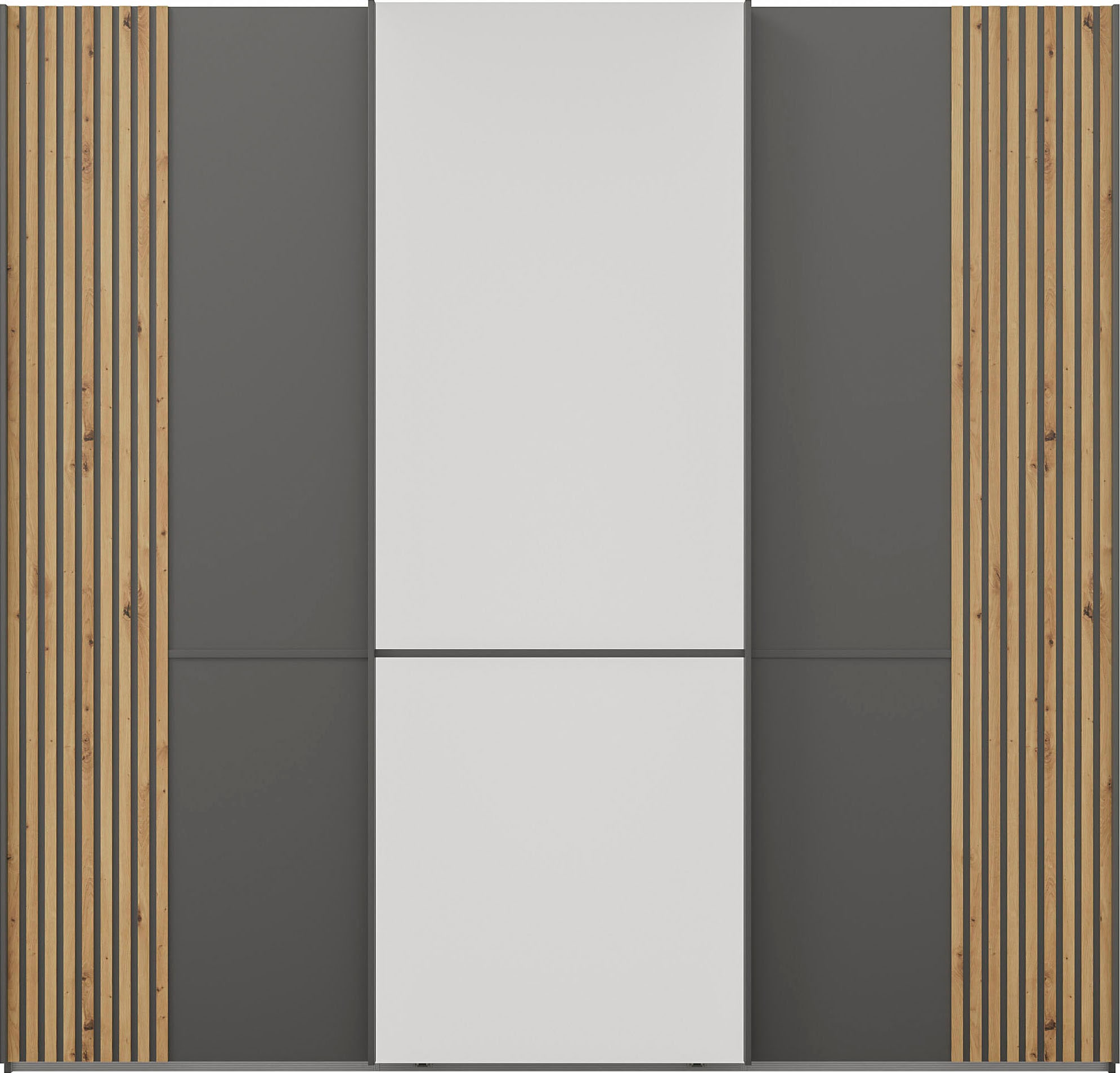 Musterring Schwebetürenschrank »Isabelle« Türen mit Lamellenoptik, mittige Spiegeltür, verschiedene Größen