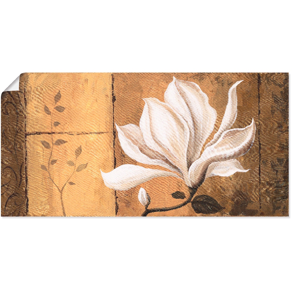 Artland Wandbild »Magnolie an Gold-Braun«, Blumen, (1 St.)