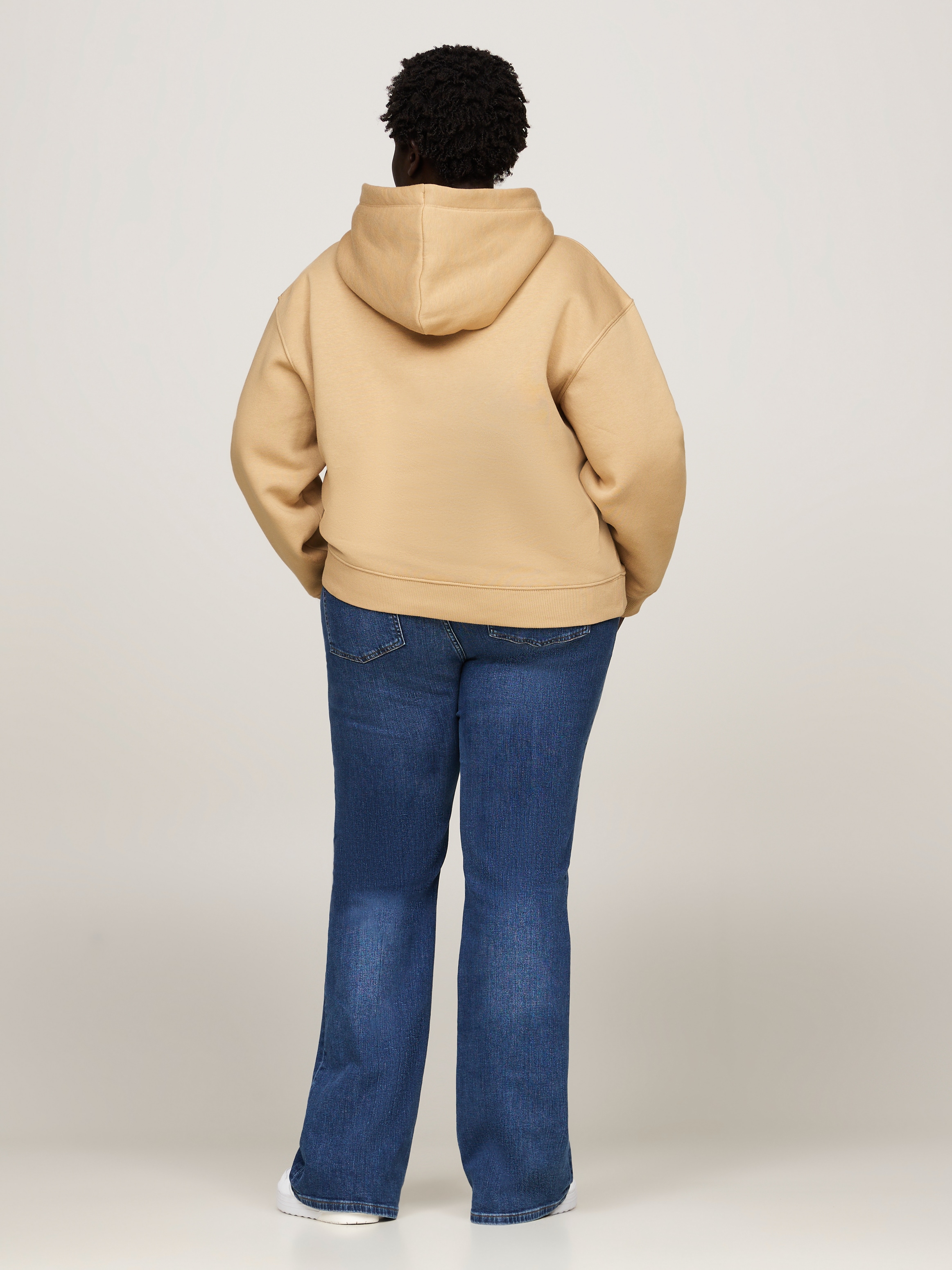 Tommy Hilfiger Curve Kapuzensweatshirt »CRV MDRN REG CORP LOGO HOODIE«, in Großen Größen, Kapuze, Mit Logostickerei am unteren Ärmel