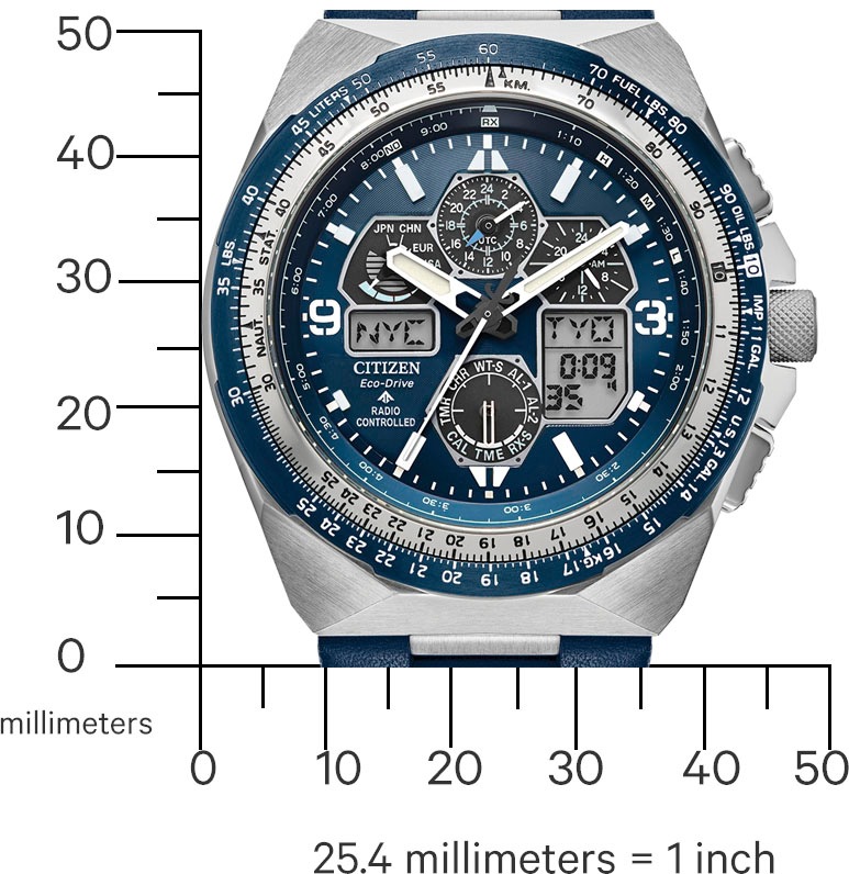 Citizen Funkchronograph »Promaster Skyhawk«, Armbanduhr, Herrenuhr, Solar, Lederarmband, Saphirglas, Datum
