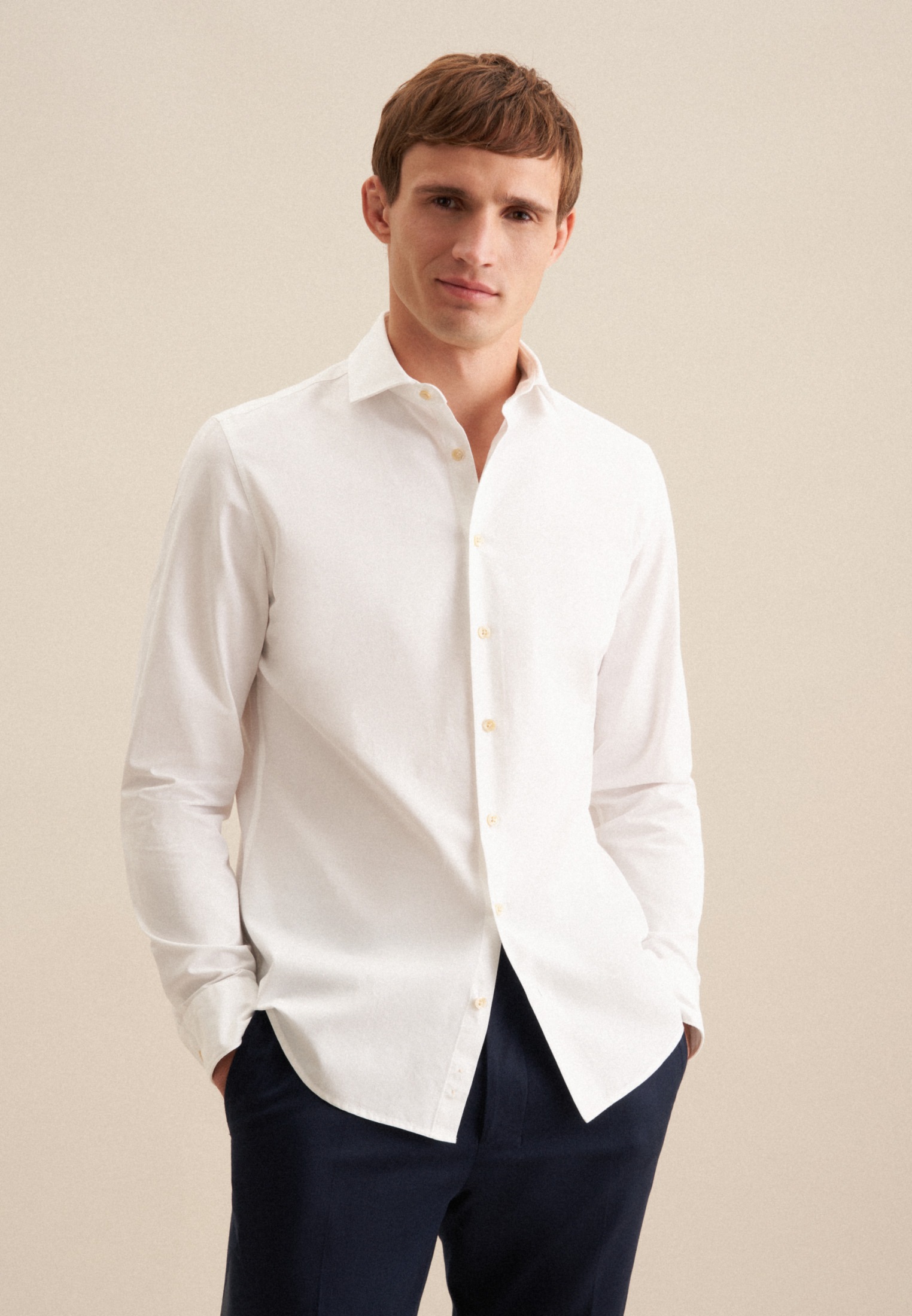 seidensticker Businesshemd Slim 1/1 Kentkragen Uni