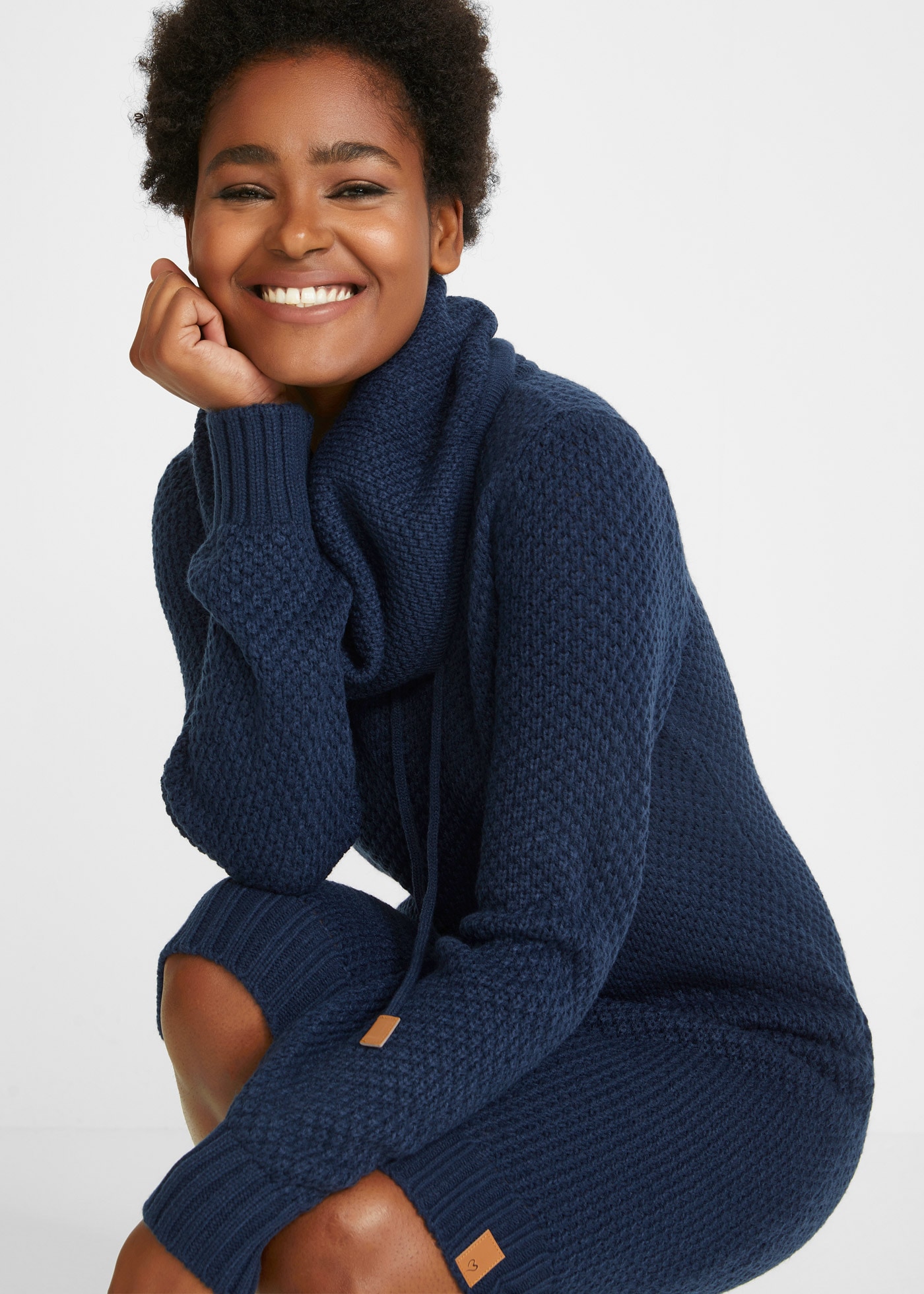 bonprix Strickkleid »Strickkleid mit Schalkragen« mit Schalkragen