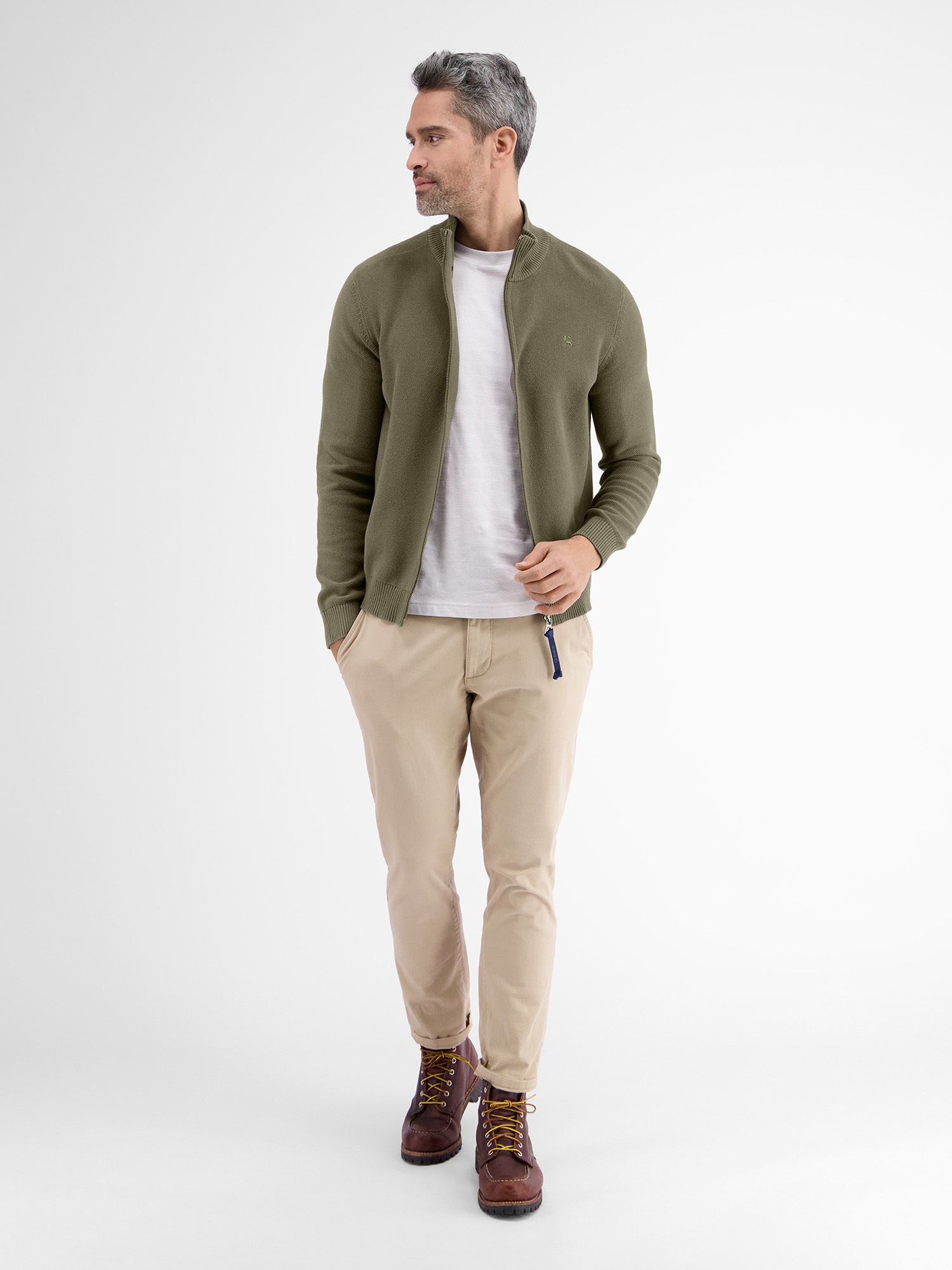 LERROS Strickjacke »LERROS Strickjacke mit Stehkragen«