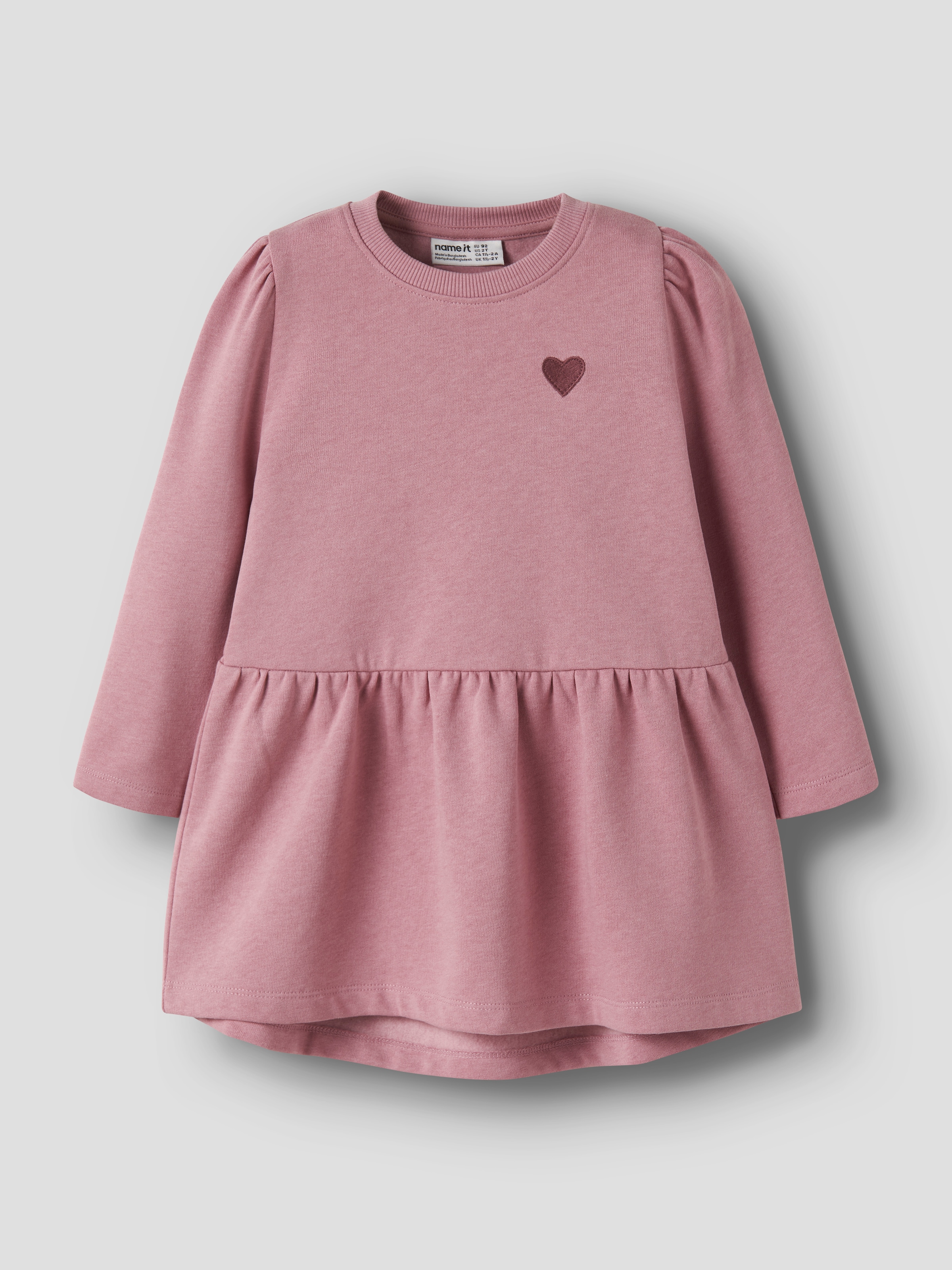 Name It Minikleid »NMFVIMA LS SWE DRESS BRU« Baumwollmischung, regular fit