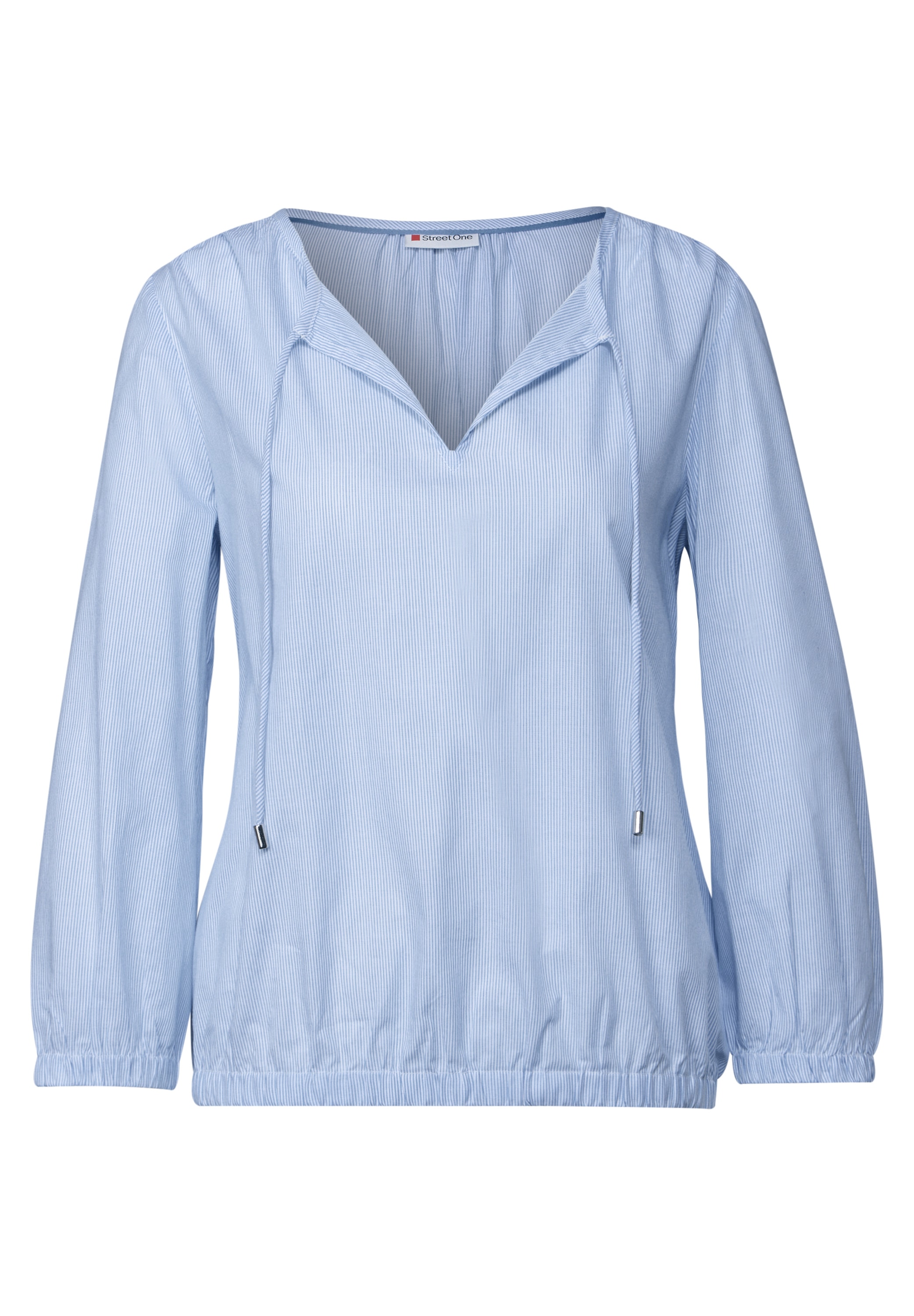 STREET ONE Shirtbluse, mit geschlitztem Ausschnitt mit Kordeln