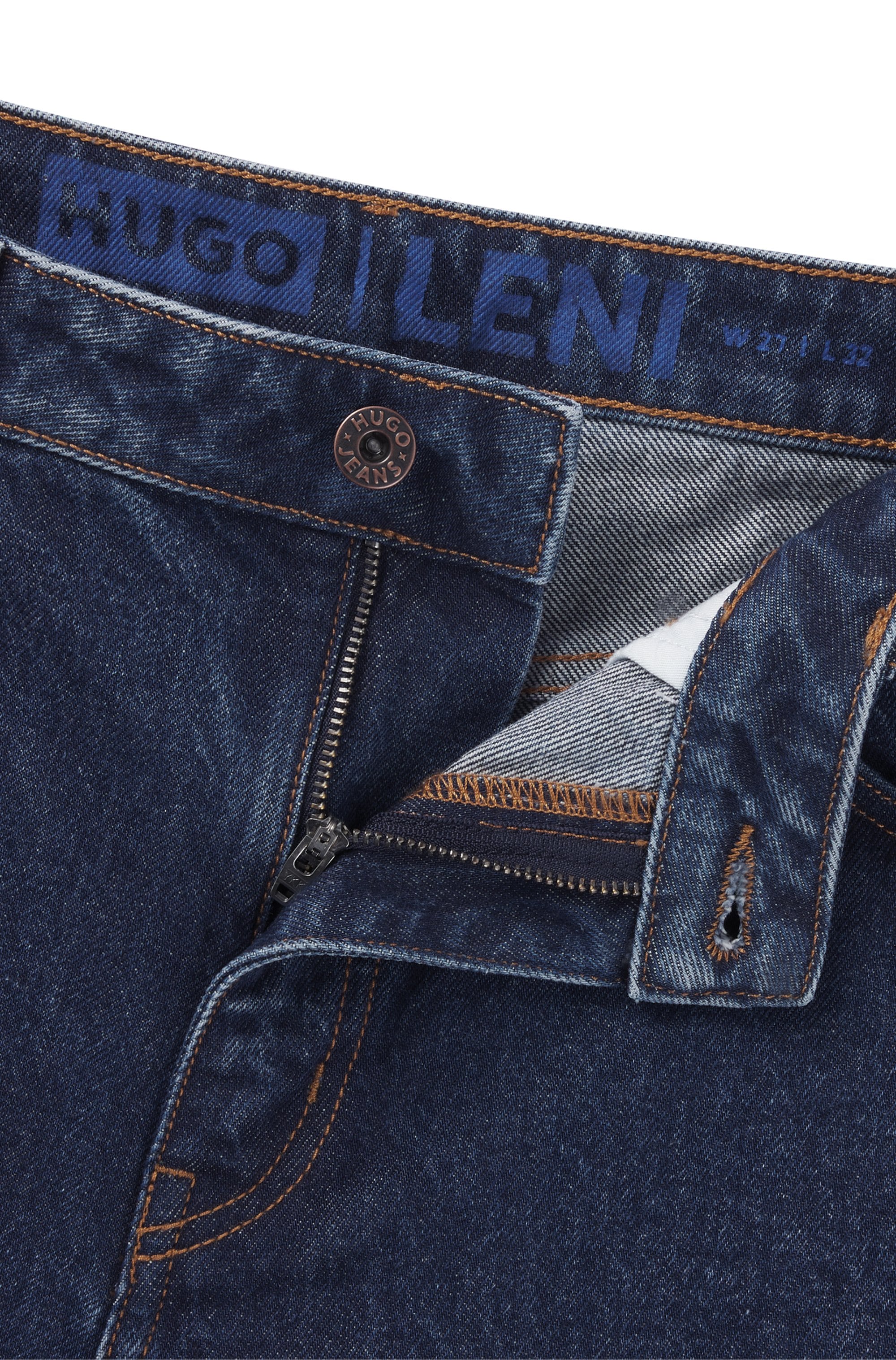 HUGO Blue Relax-fit-Jeans »Leni«, mit charakteristischer Stickerei