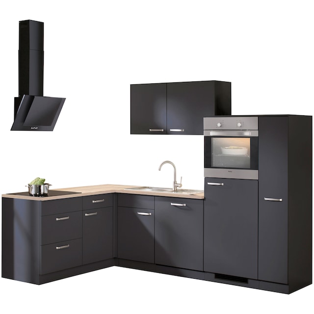 wiho Küchen Winkelküche »Michigan«, mit E-Geräten, 260 x 170 cm bei OTTO