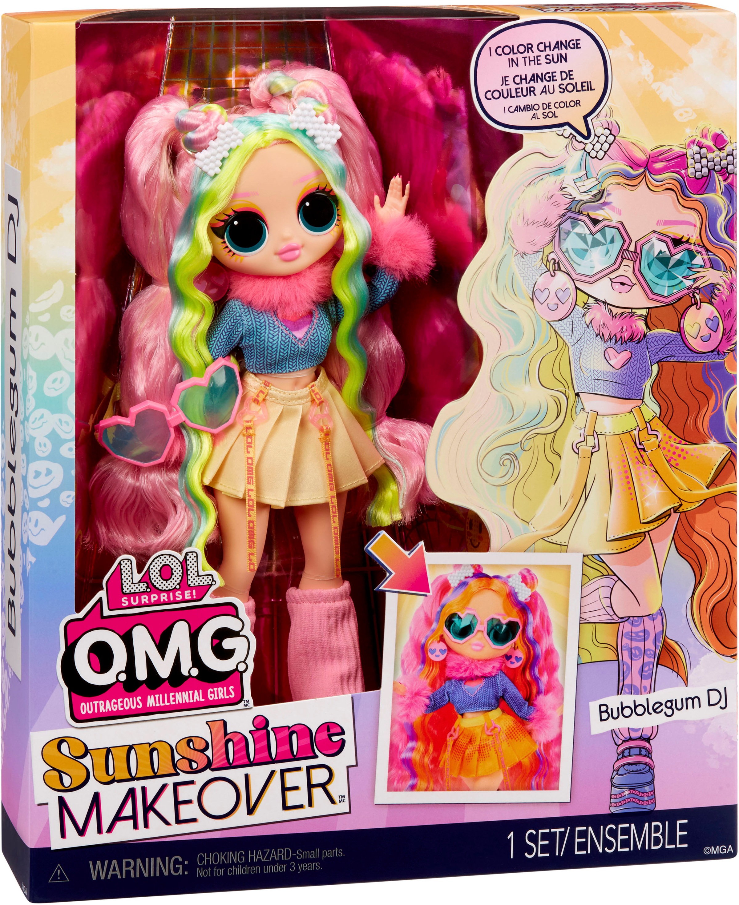 L.O.L. SURPRISE! Anziehpuppe »OMG Sunshine Color Change - Bubblegum DJ«