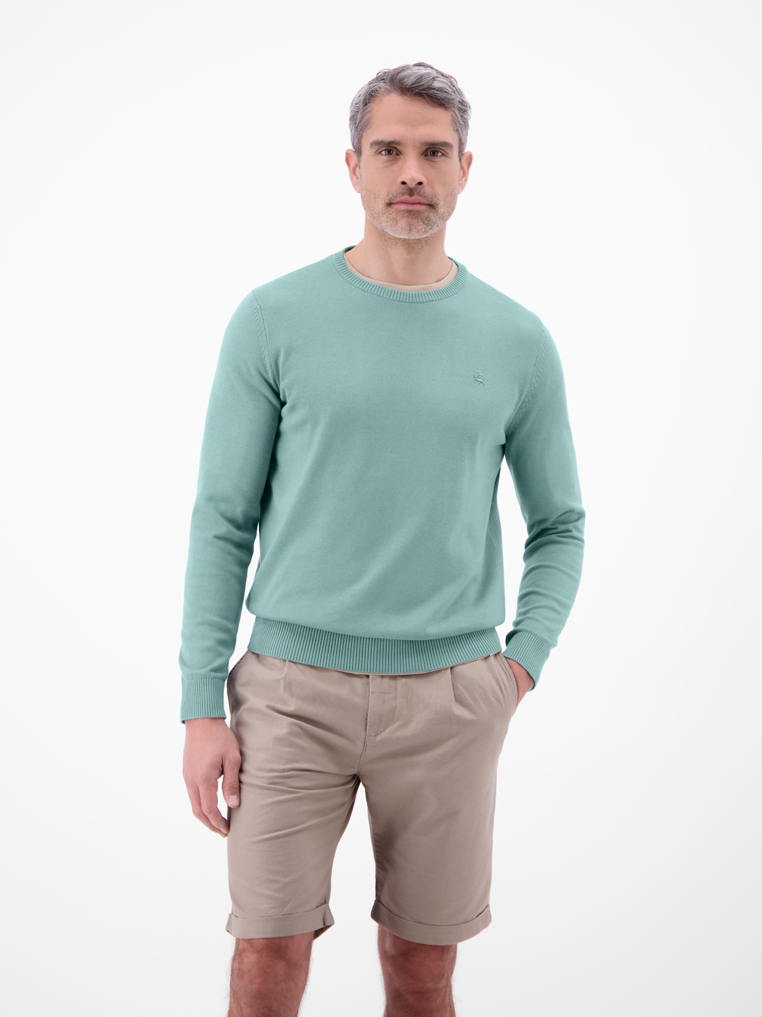 LERROS Strickpullover »Crewneck Strickpullover« Weicher Strick-Pullover, Rundhalsausschnitt, lange Ärmel, pflegeleicht