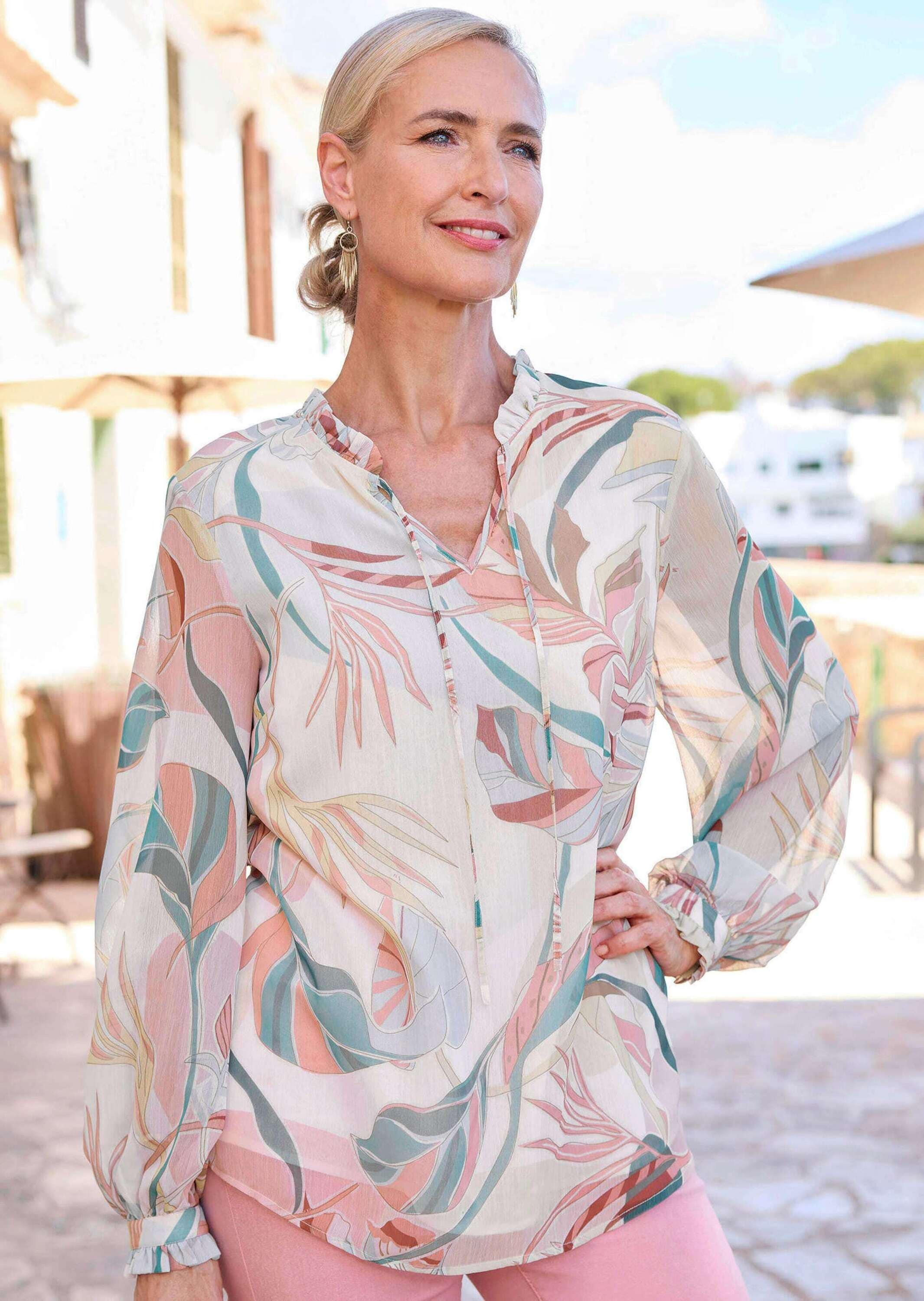 GOLDNER Schlupfbluse »Luftige Bluse mit Rüschen-Details«