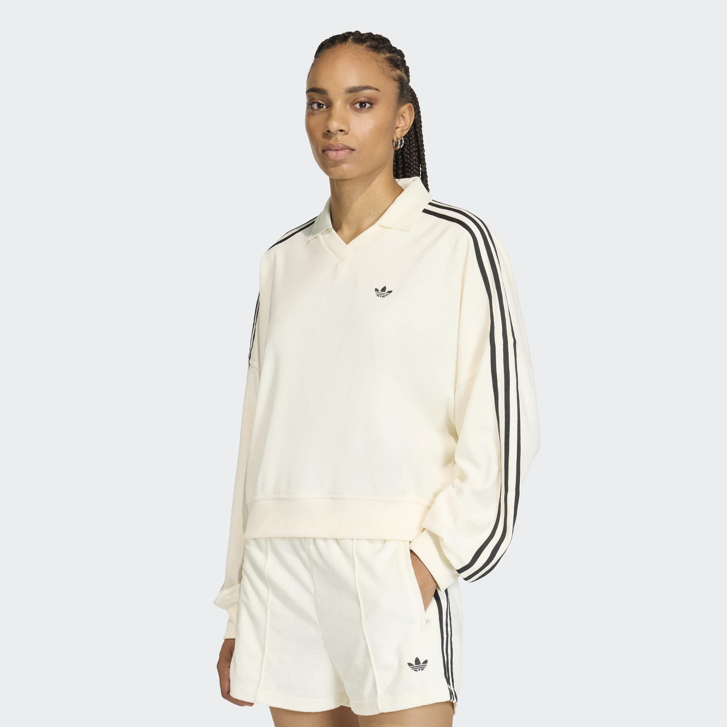 adidas Originals Poloshirt »TERRY TOWEL V NECK LONG SLEEVES«