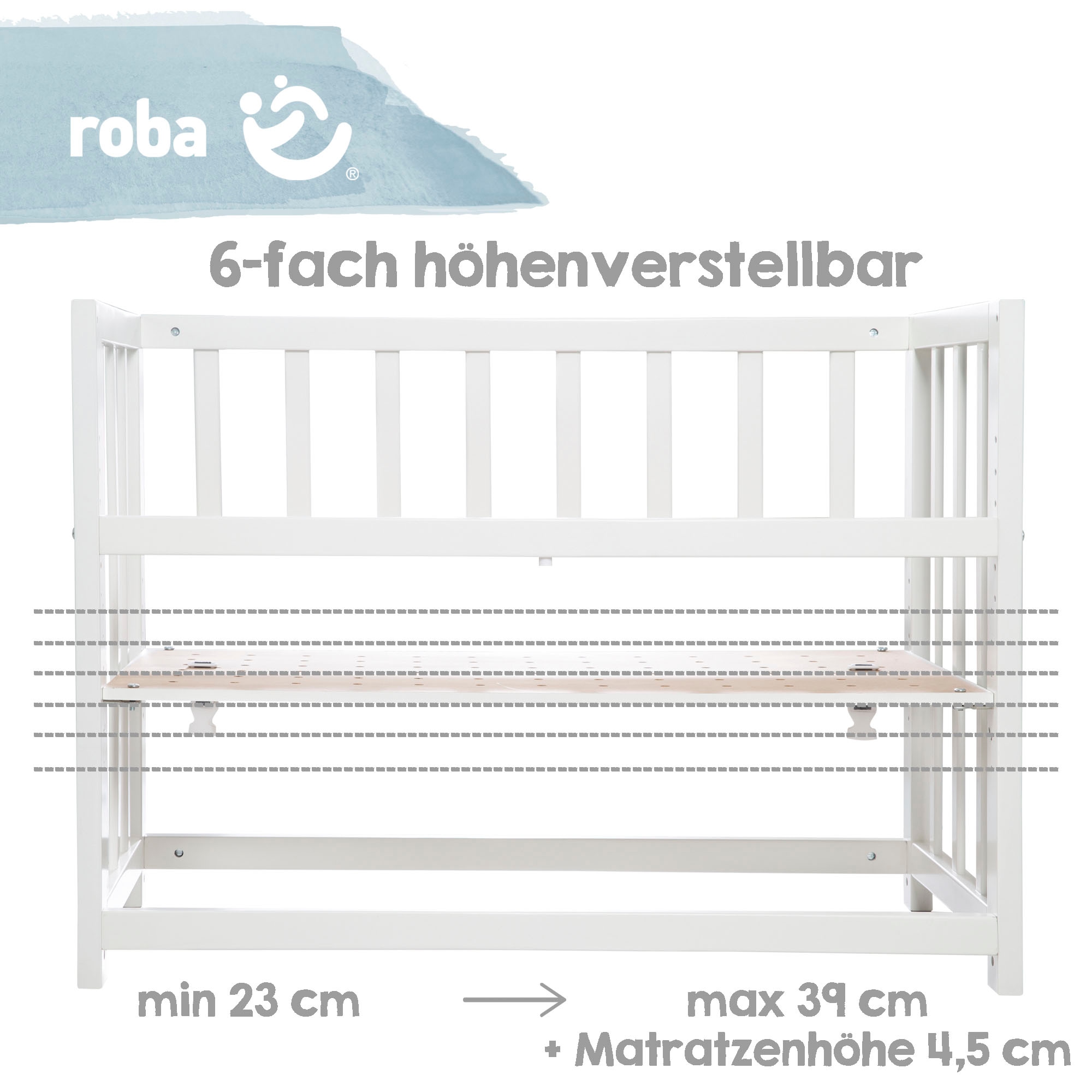 roba® Stubenbett »4 in 1, Indibär, weiß«, zu Wiege, Elternbett oder Bank umbaubar