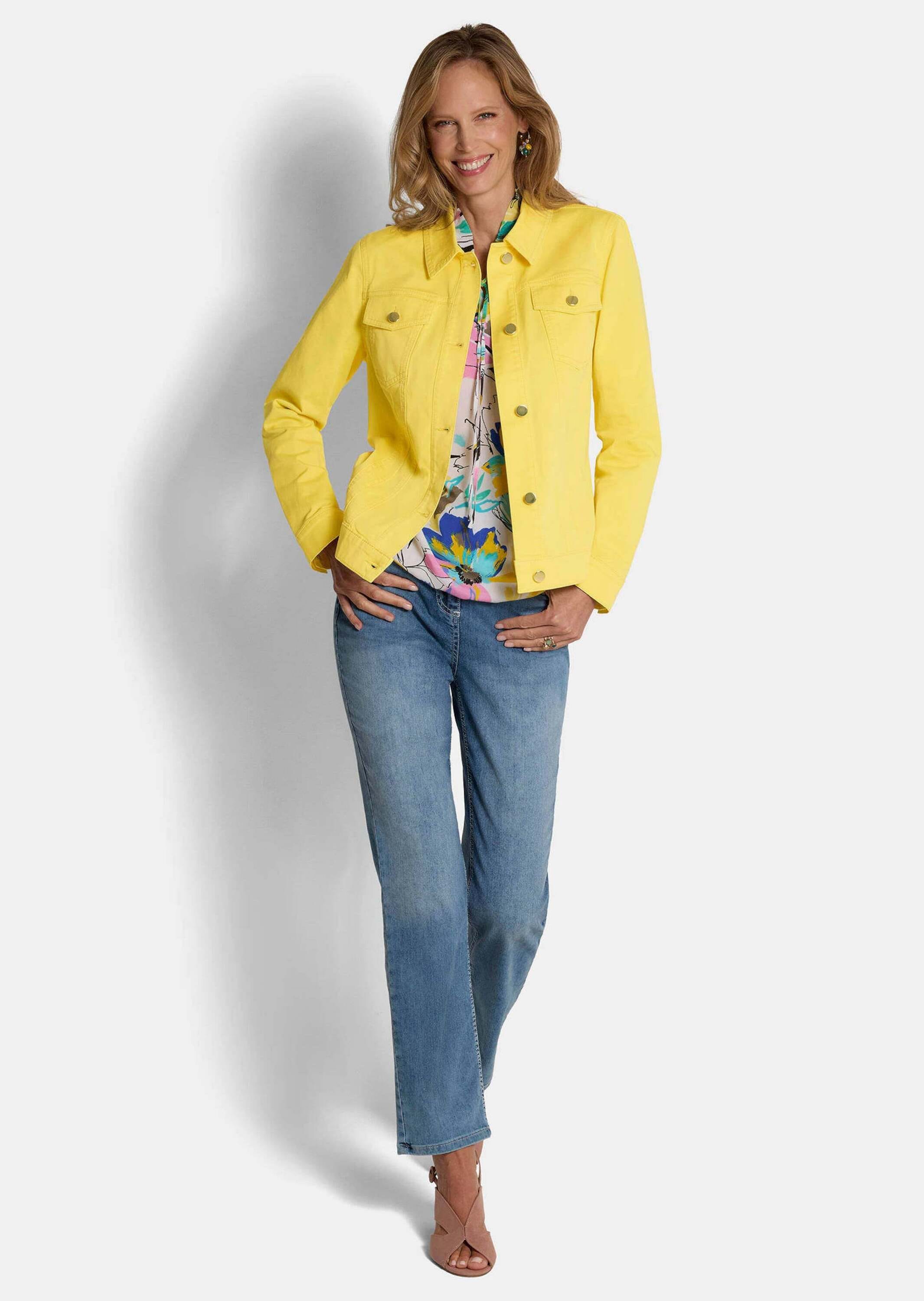 GOLDNER Kurzjacke »Kurzgröße Baumwolljacke mit edlen Ziernähten« Ziernähte im Vorder und Rückteil