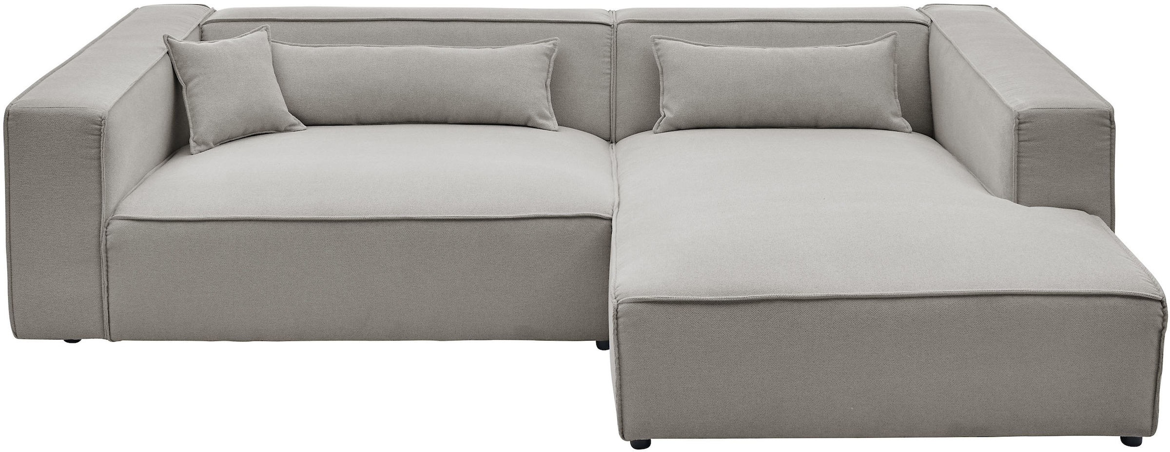 LeGer Home by Lena Gercke Ecksofa »PIARA XXL Strukturstoff, Big-Sofa, L-Form« wahlweise Ottomane rechts/links, Kedernaht, extra tiefe Sitzfläche