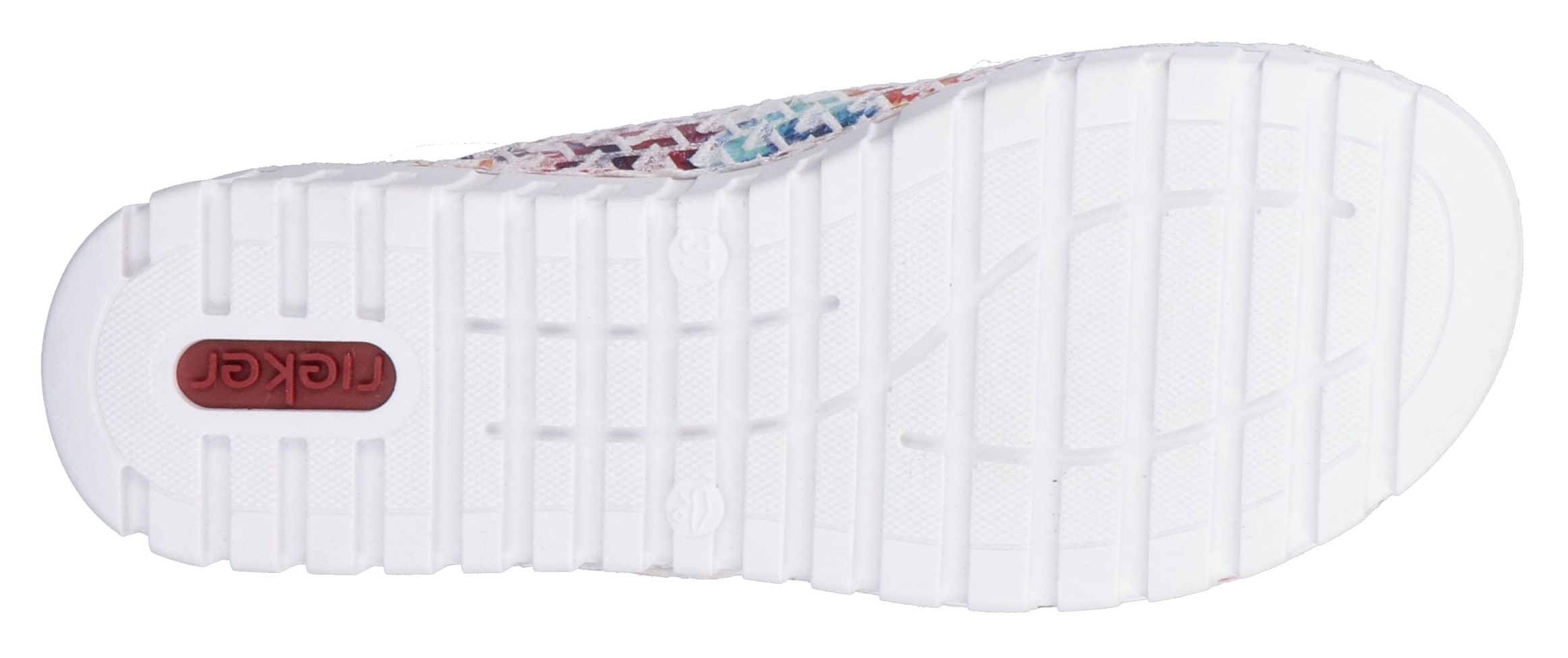 Rieker Pantolette, Sommerschuh, Schlappen, Hausschuh mit modischer Plateausohle