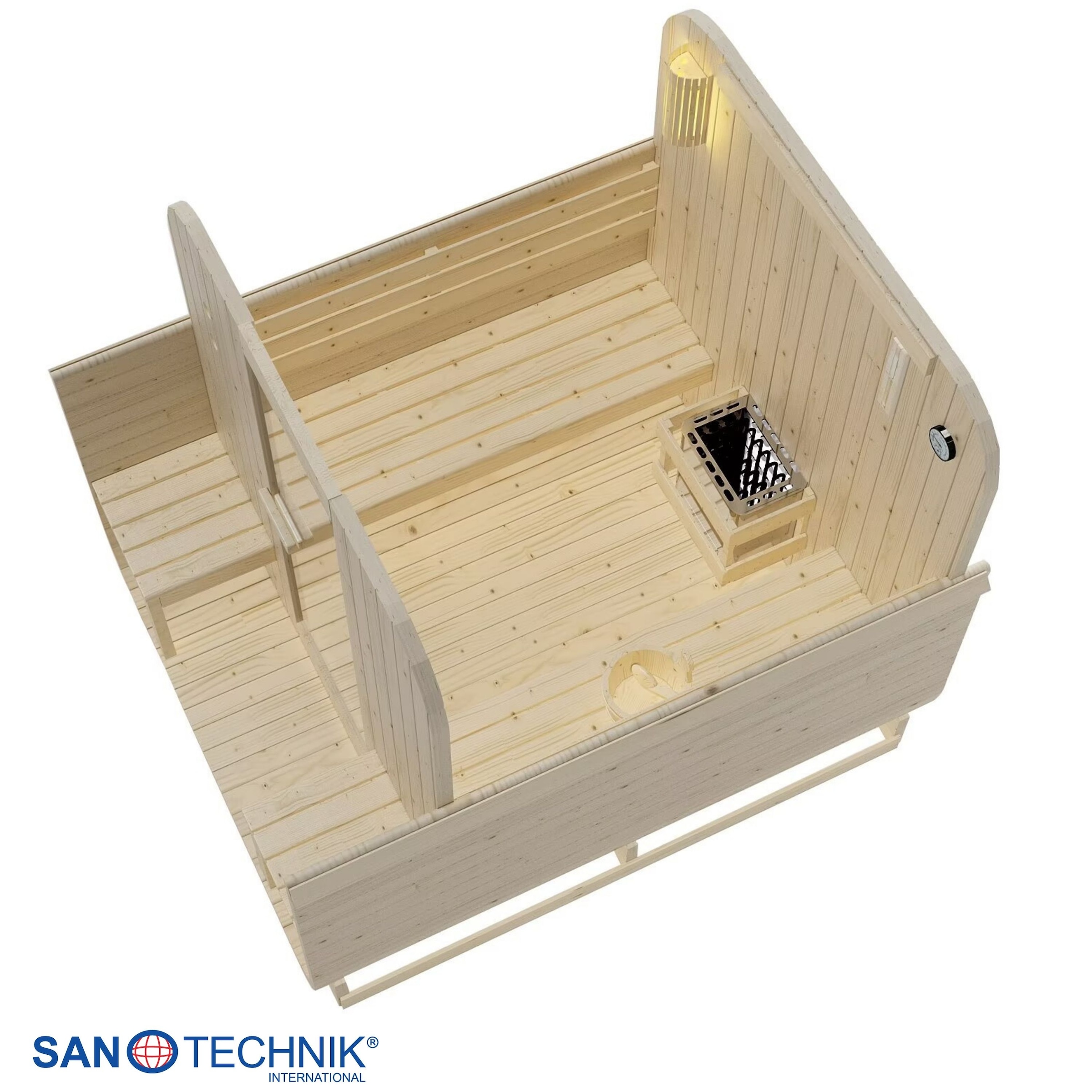Sanotechnik Sauna »Außensauna Göteborg« für 4 Personen; inkl. 8 kW Saunaofen und Saunasteine
