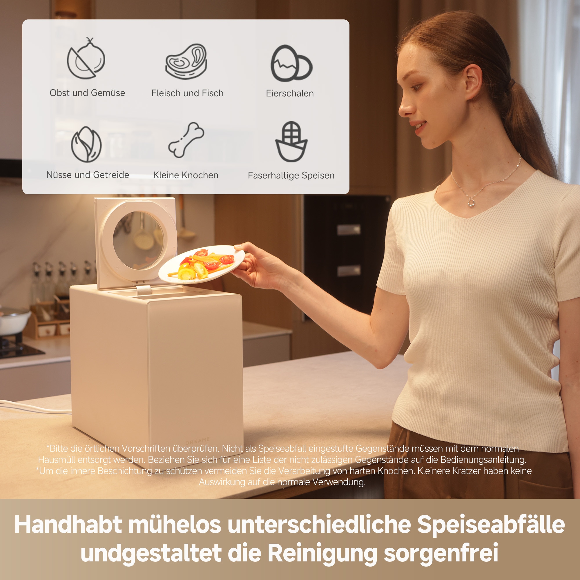 Dreame Komposter »SF25 Food Disposer« Dreiklingensystem, Aktivkohlefilter, Automatische Reinigung