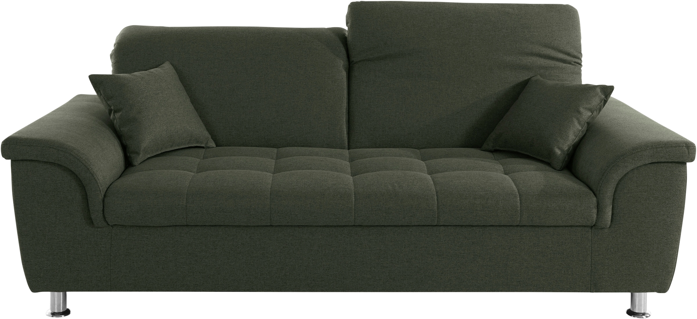 DOMO collection 2,5-Sitzer »Franzi, zeitlos und elegant, moderne Sitzheftung« wahlweise mit Kopfteilverstellung, inklusive Zierkissen