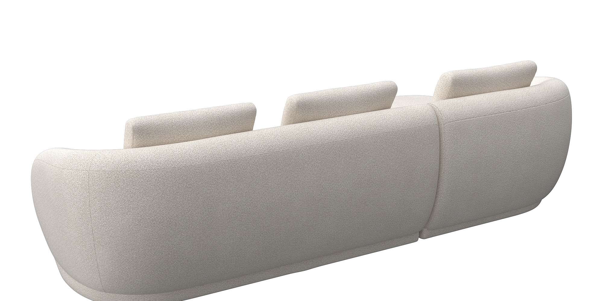 FLEXLUX Wohnlandschaft »Torino, rund, L-Form, Sofa-Ecke mit Recamiere, Longchair-Sofa«, Modernes, organisches Sofa-Design, Kaltschaum, Wellenunterfederung