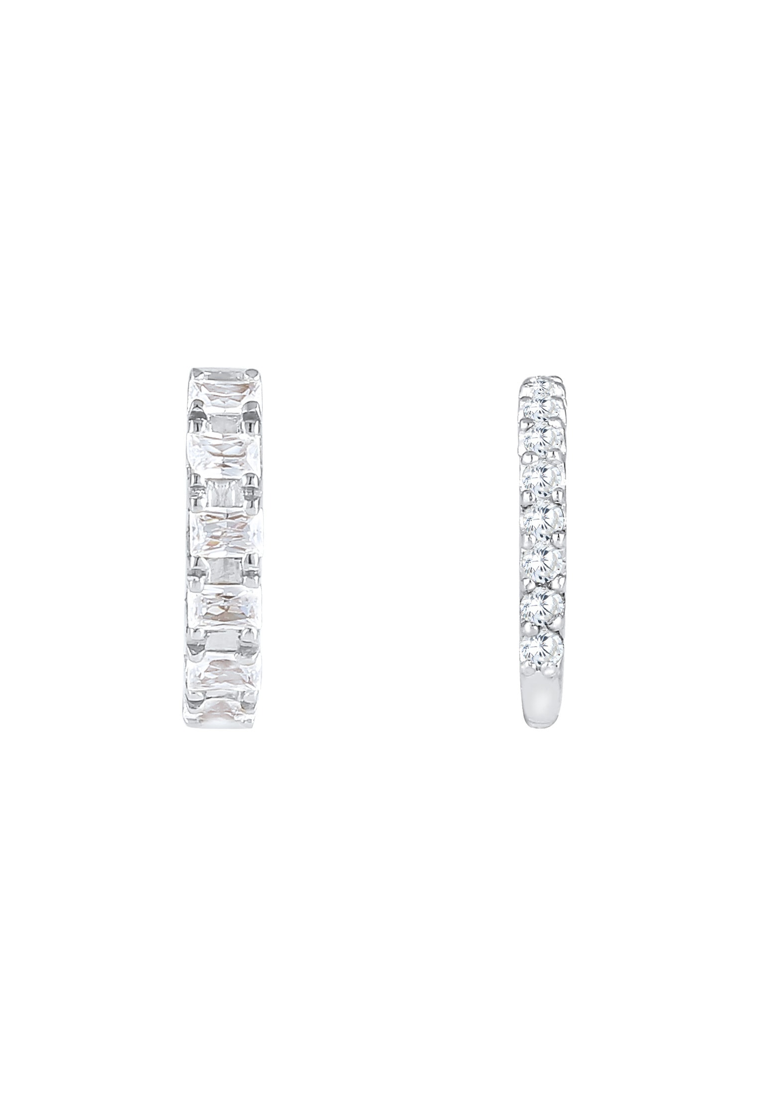Elli Premium Paar Ohrklemmen »Ohrringe Single Earcuff Set Zirkonia (2 tlg) 925 Silber«