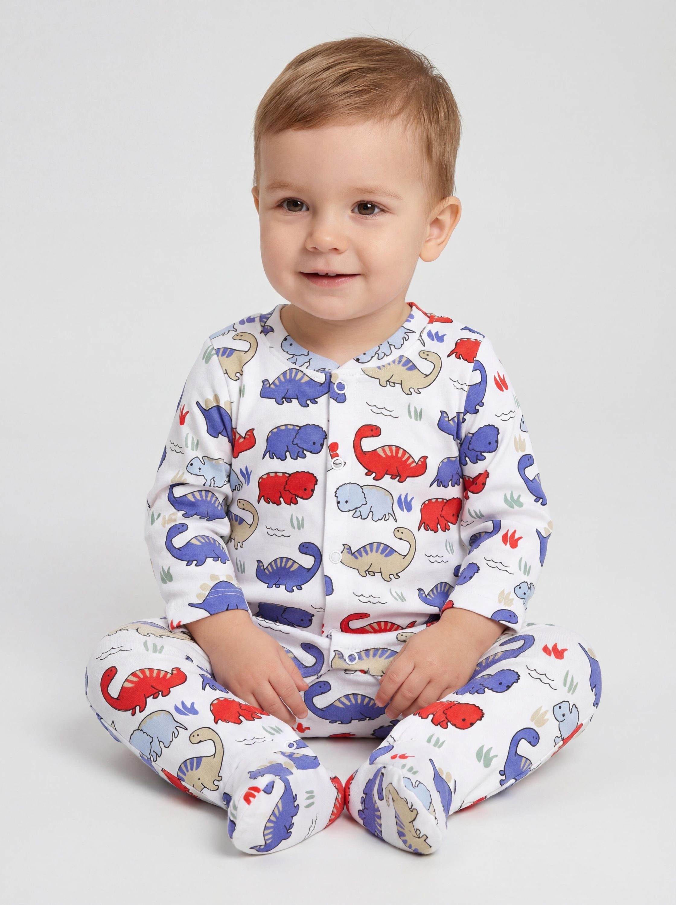 TupTam Strampler »Schlafstrampler Baby Jungen Schlafstrampler mit Fuß 3er Pack«