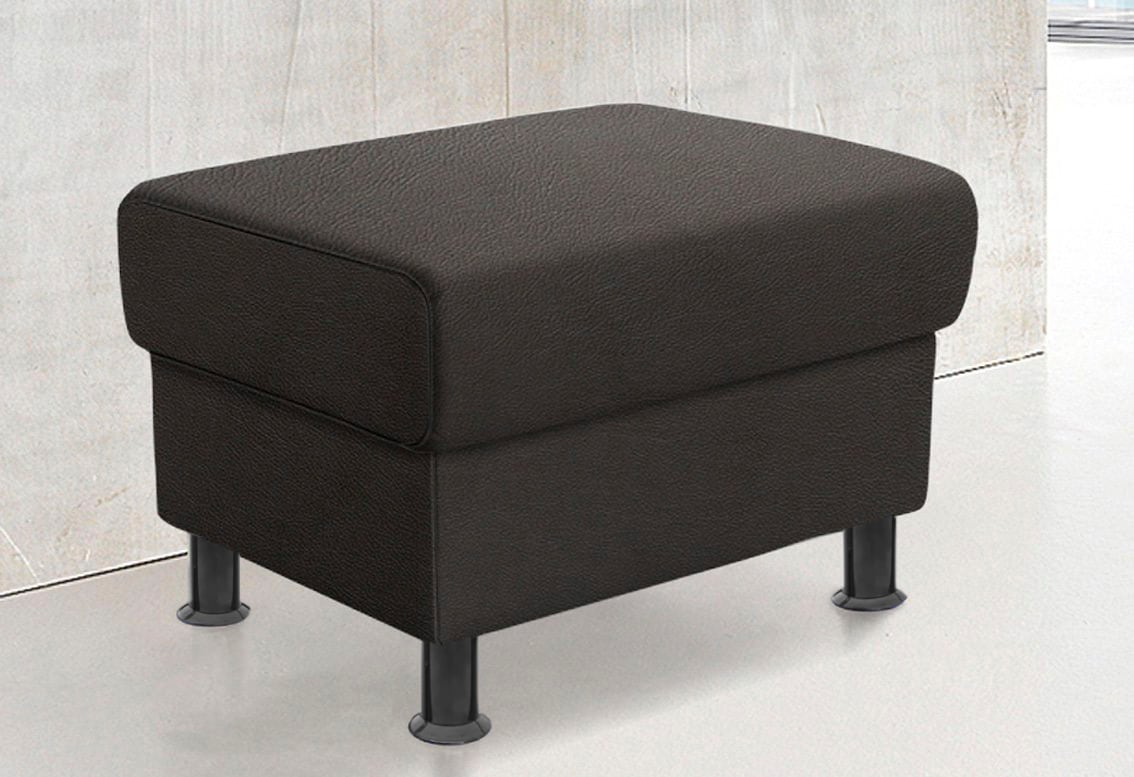 TRENDMANUFAKTUR Hocker "Rondo 67 cm, Polsterhocker zur Serie, Breite, Füße schwarz" Fußhocker wahlweise mit Federkern, in verschiedenen Bezügen