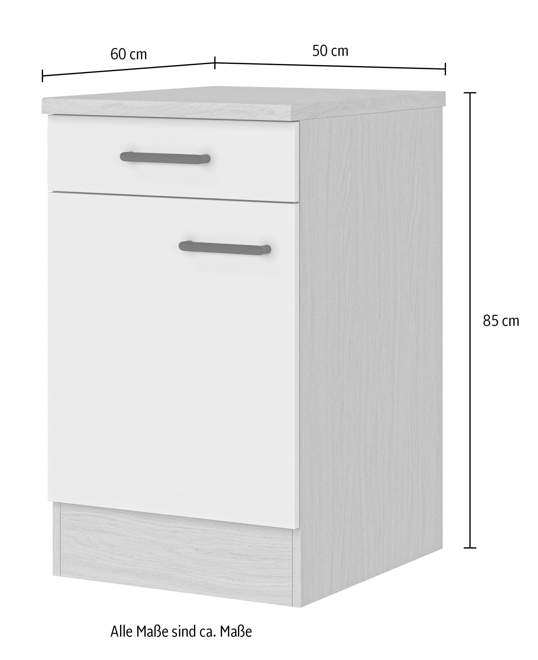 Flex-Well Unterschrank »Creso« 1 Stk. tlg. wahlweise in 2 Breiten, mit Einlegeboden und Metallgriff