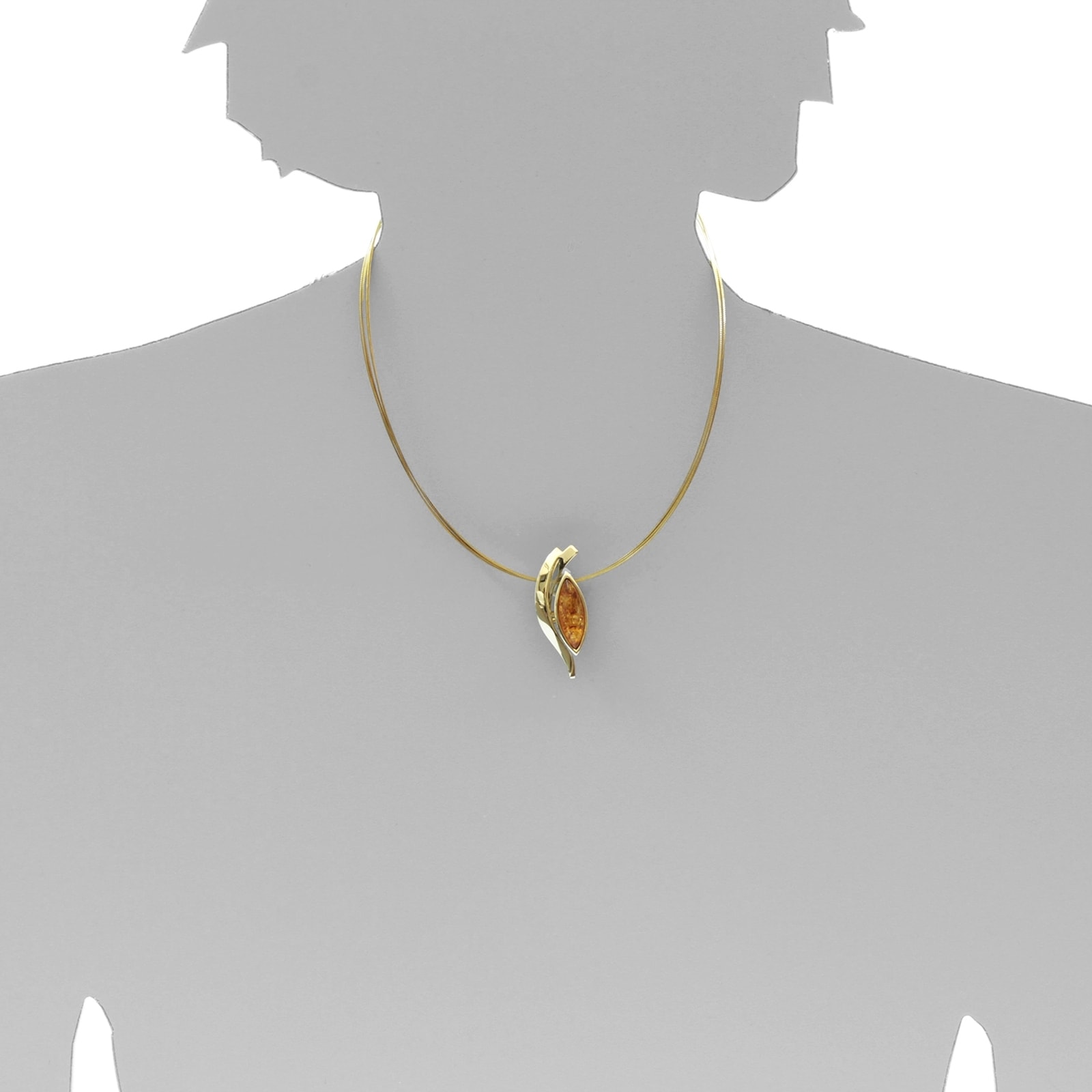 OSTSEE-SCHMUCK Kettenanhänger »- Gleiter-Morla - Gold 333/000 - Bernstein«