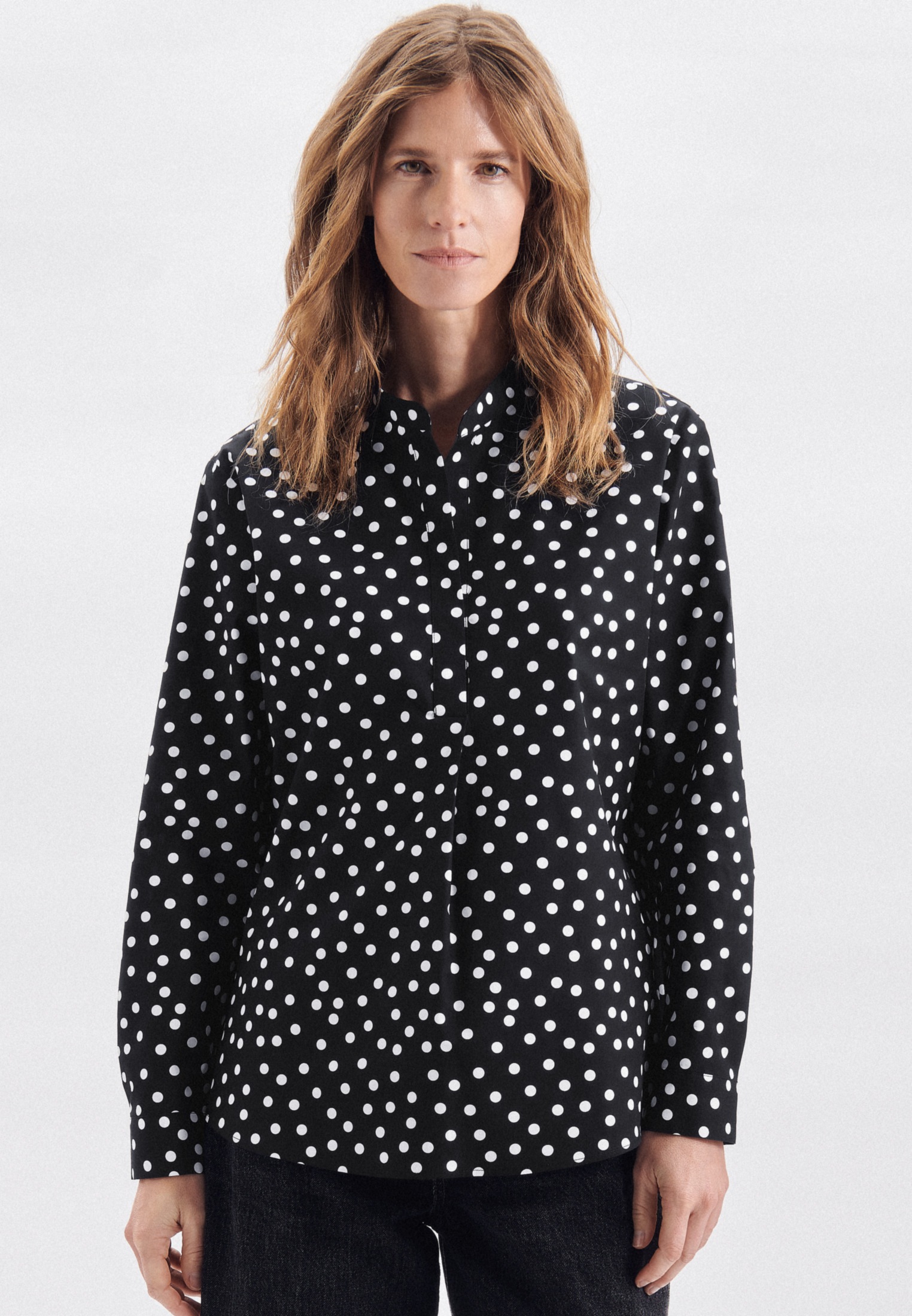 seidensticker Klassische Bluse »Schwarze Rose«, Tunika Druck