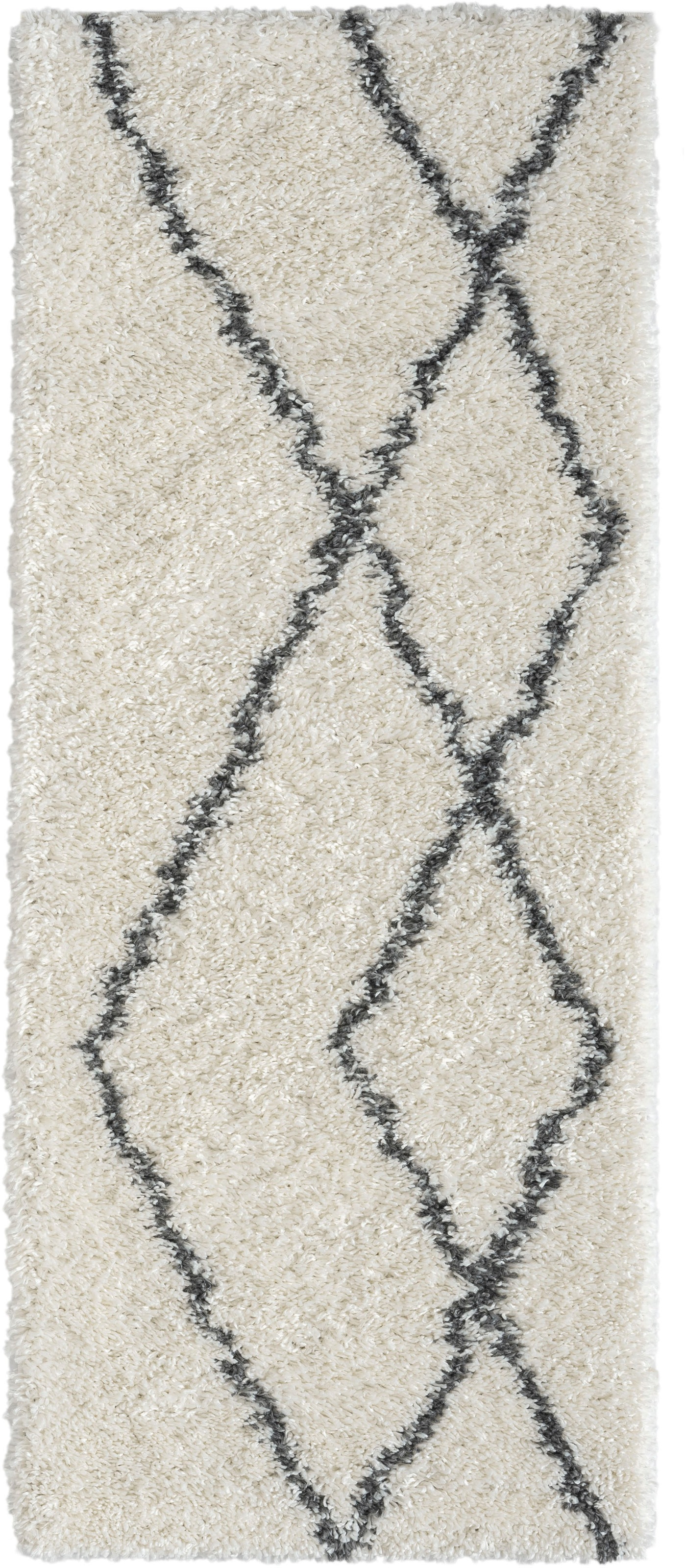 Myflair Möbel & Accessoires Hochflor-Läufer »My Shaggy Raute«, rechteckig, 37 mm Höhe, Shaggy, Scandi Rauten Design, leicht glänzend, extra flauschig