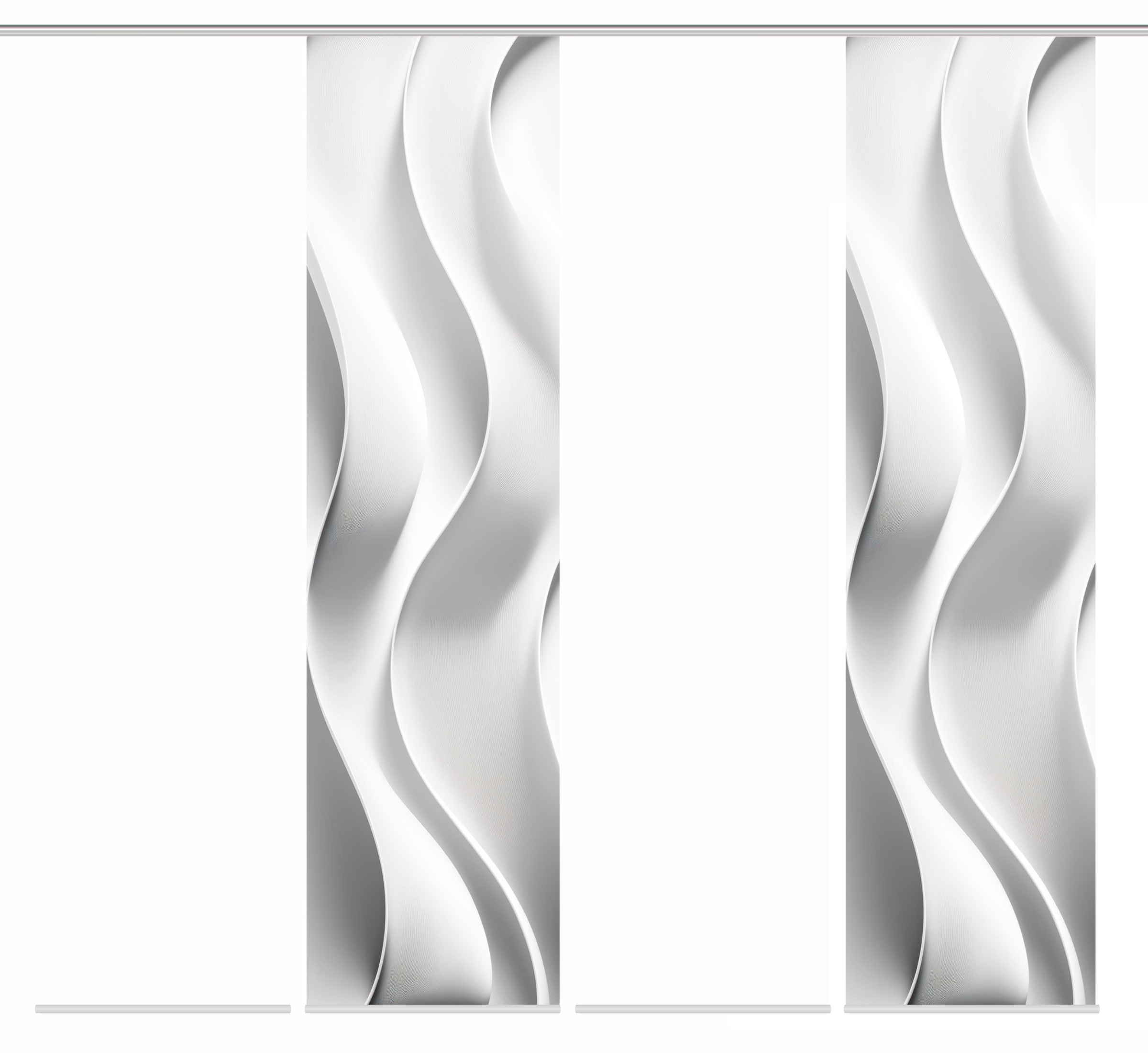 HOME WOHNIDEEN Schiebegardine »JAIR« Paneelwagen 4 Stk. tlg. SCHIEBEVORHANGSET,SEIDENOPTIK,DIGIDRUCK