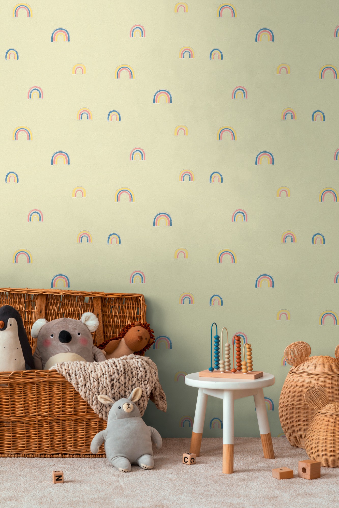 living walls Vliestapete »Kids Studio Regenbogen – Vliestapete für Kinder« Motiv | grafisch | leicht glänzend glatt Handgezeichnete Regenbögen in freundlichen Pastellfarben