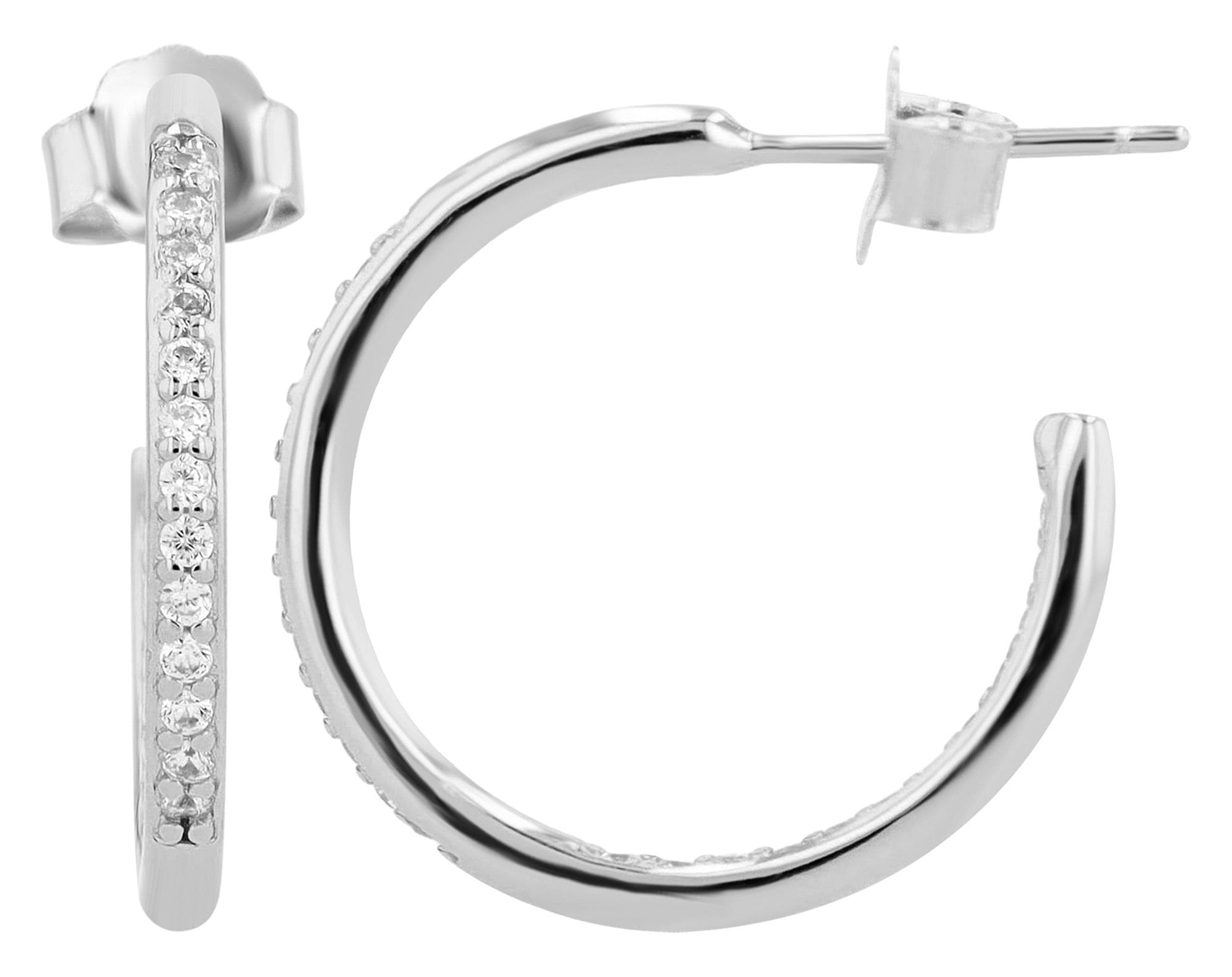 Adelia´s Paar Creolen »Damen Ohrringe ¿ Creole aus 925 Silber mit Zirkonia«