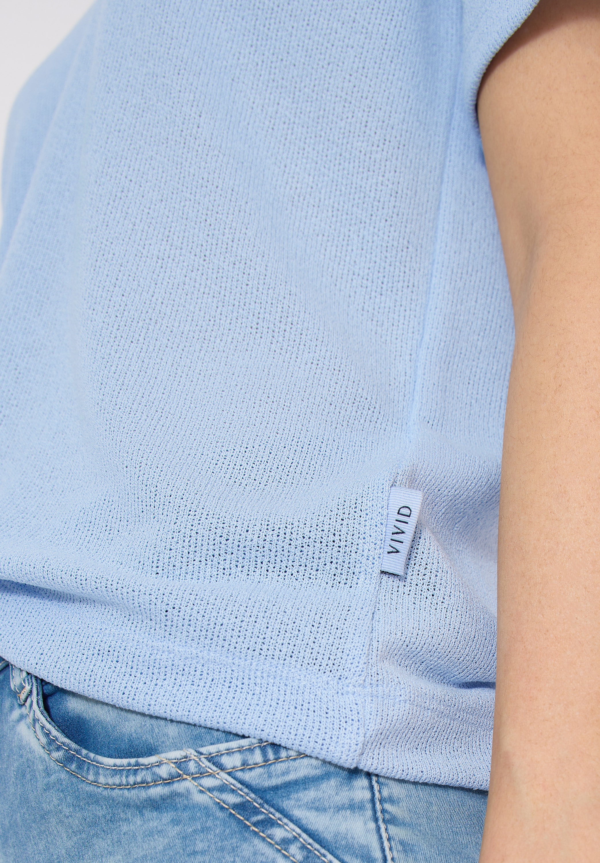 Cecil Poloshirt Strick-Look Shirt in Unifarben
