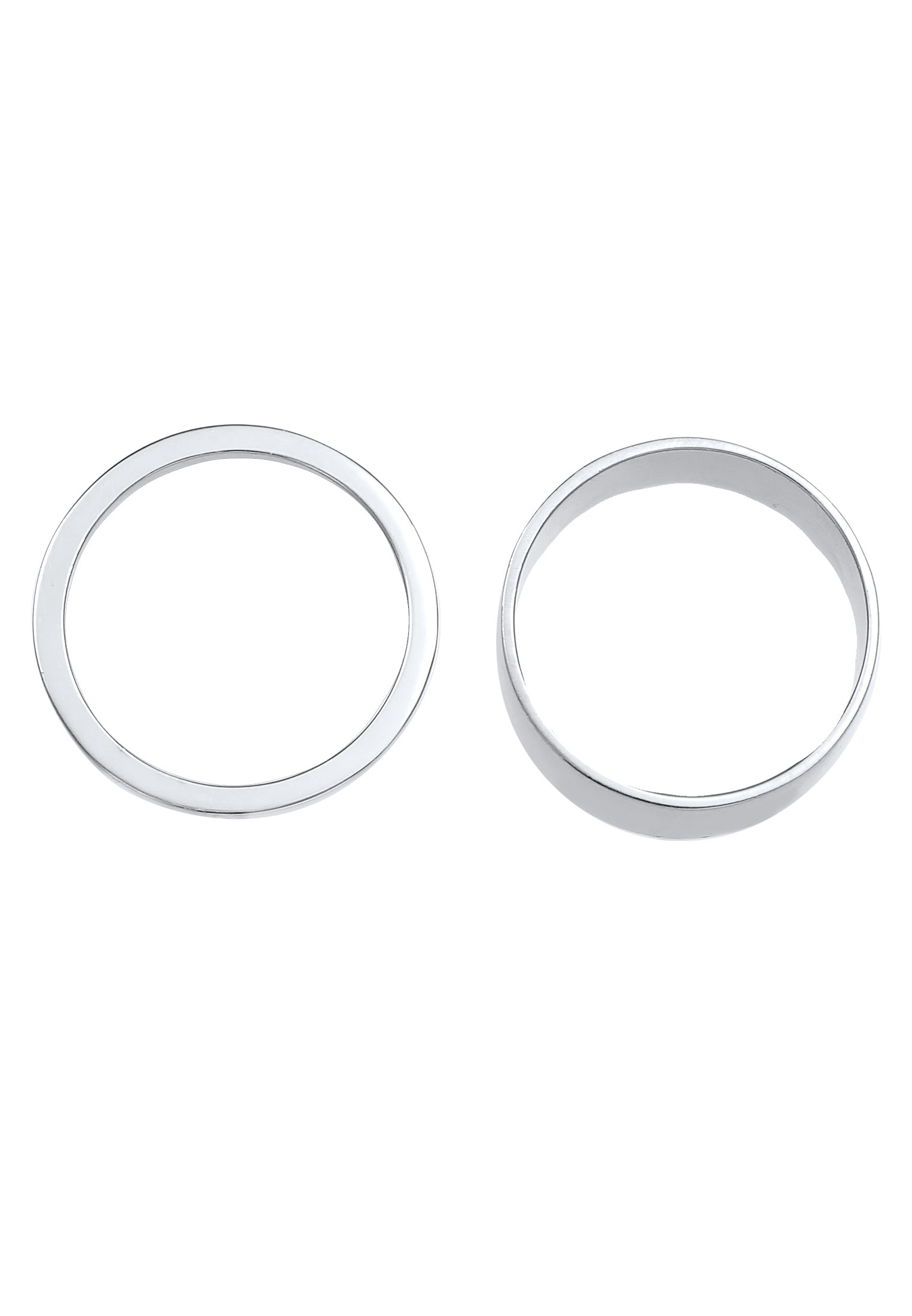Elli Ring-Set »Ring Bandring Stacking Breit Schmal Basic 2er Set 925 Sterling Silber«