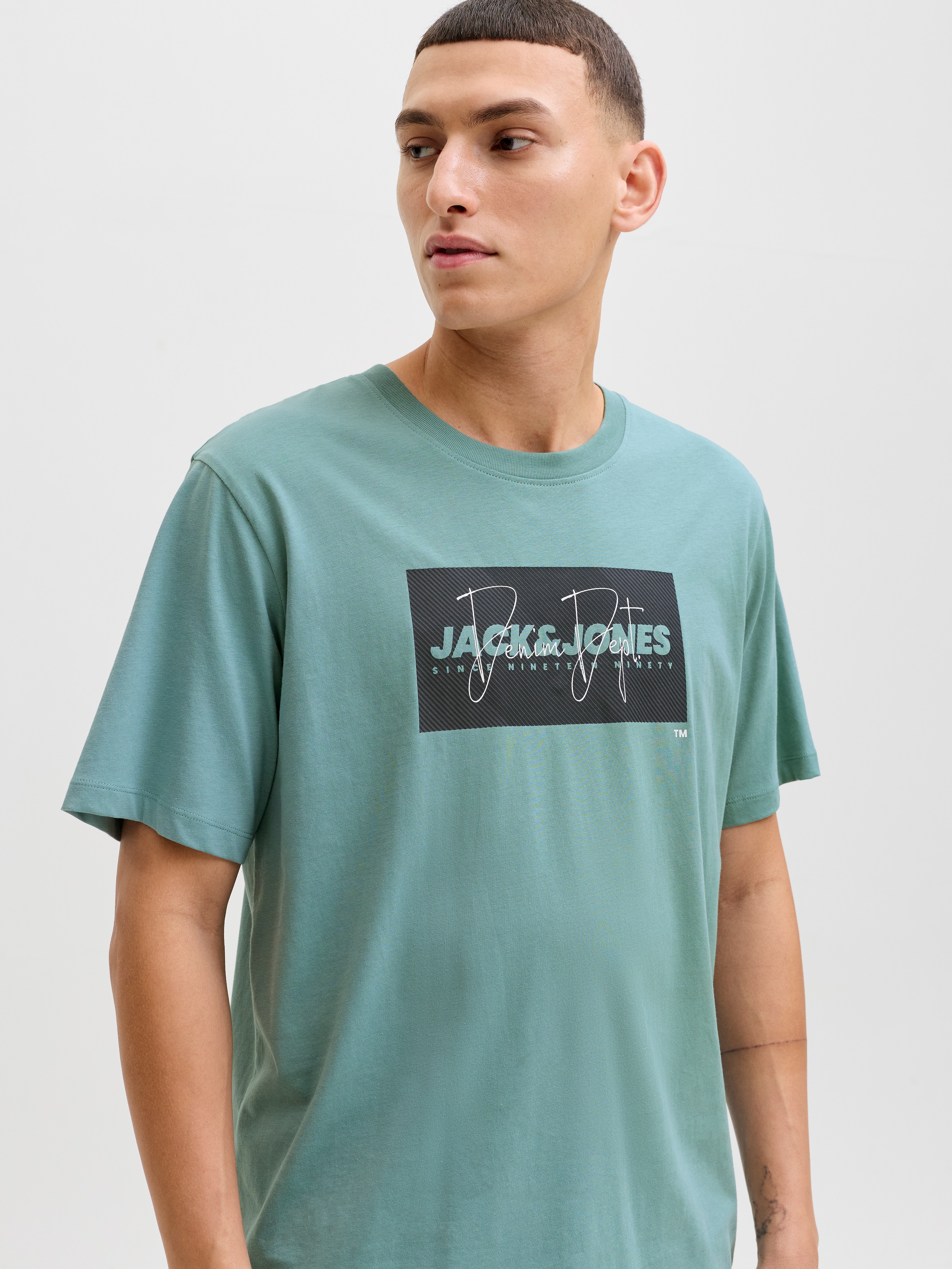Jack & Jones Rundhalsshirt »JJCOLE PRINT TEE SS CREW NECK«