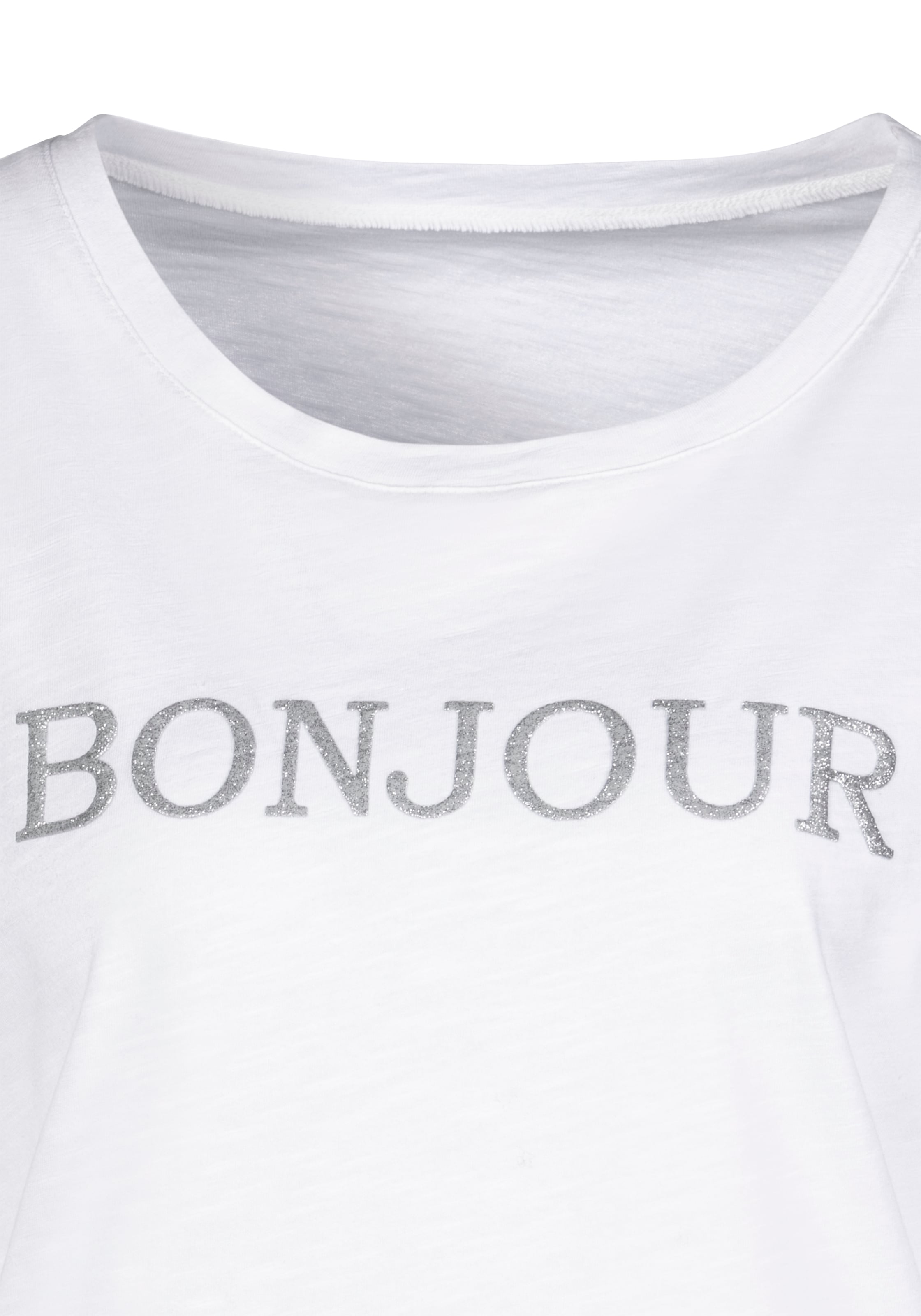 Vivance T-Shirt »mit Frontdruck "Bonjour"«, aus weicher Baumwoll-Qualität
