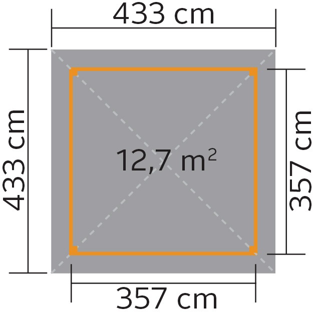 weka Pavillon »Paradies 3«, BxT: 433x433 cm