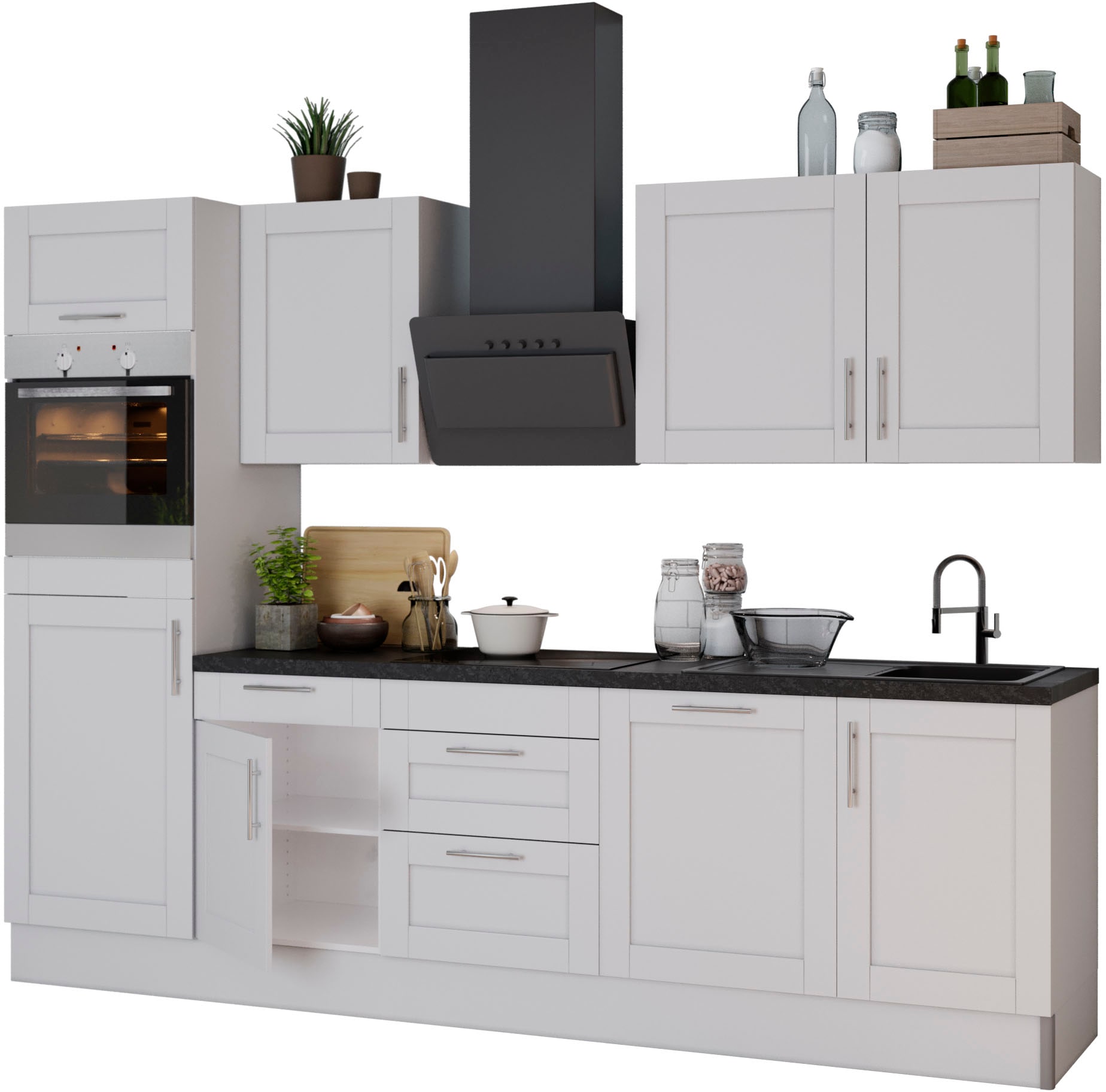 Küche »Ahus«, Breite 280 cm,wahlw. mit E-Geräten,Soft Close Funktion,MDF Fronten